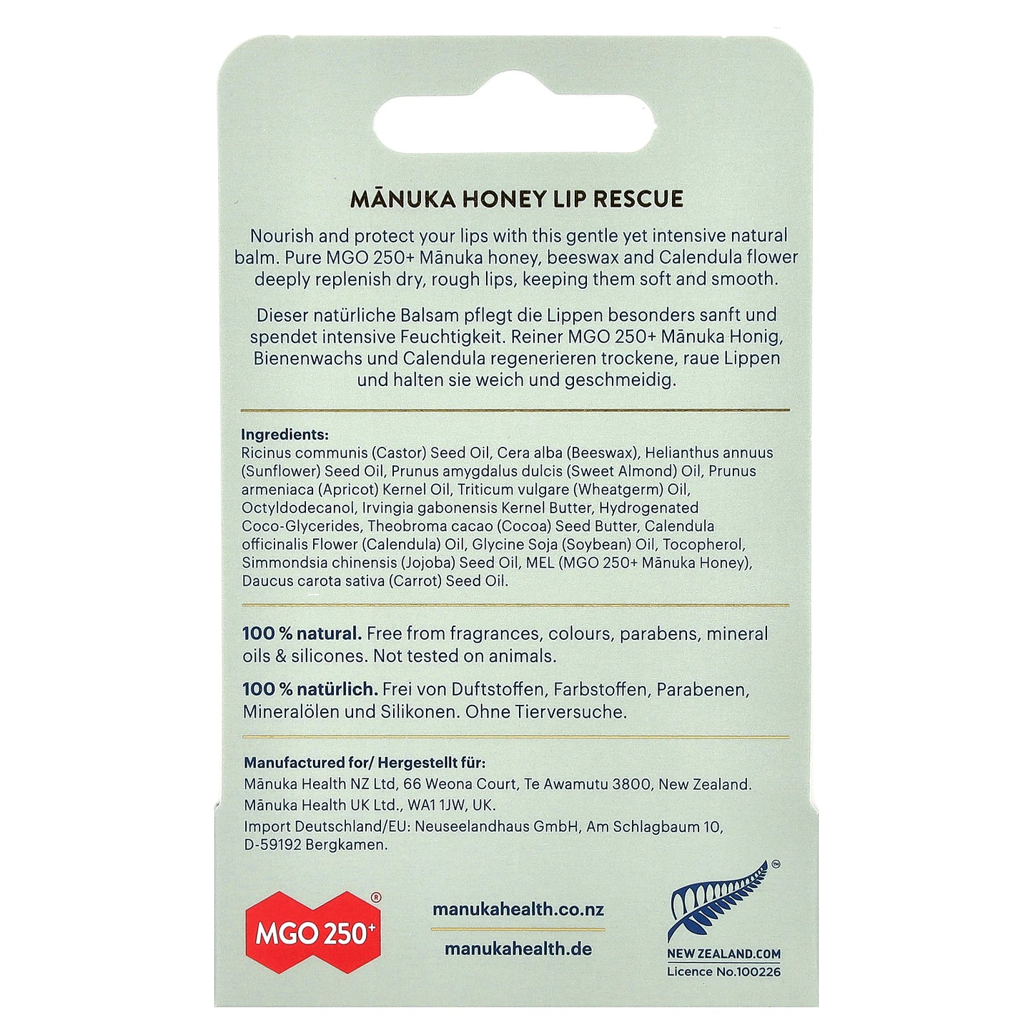 Manuka Health, 100% Natural Manuka Honey Lip Balm, 0.16 oz (4.5 g)