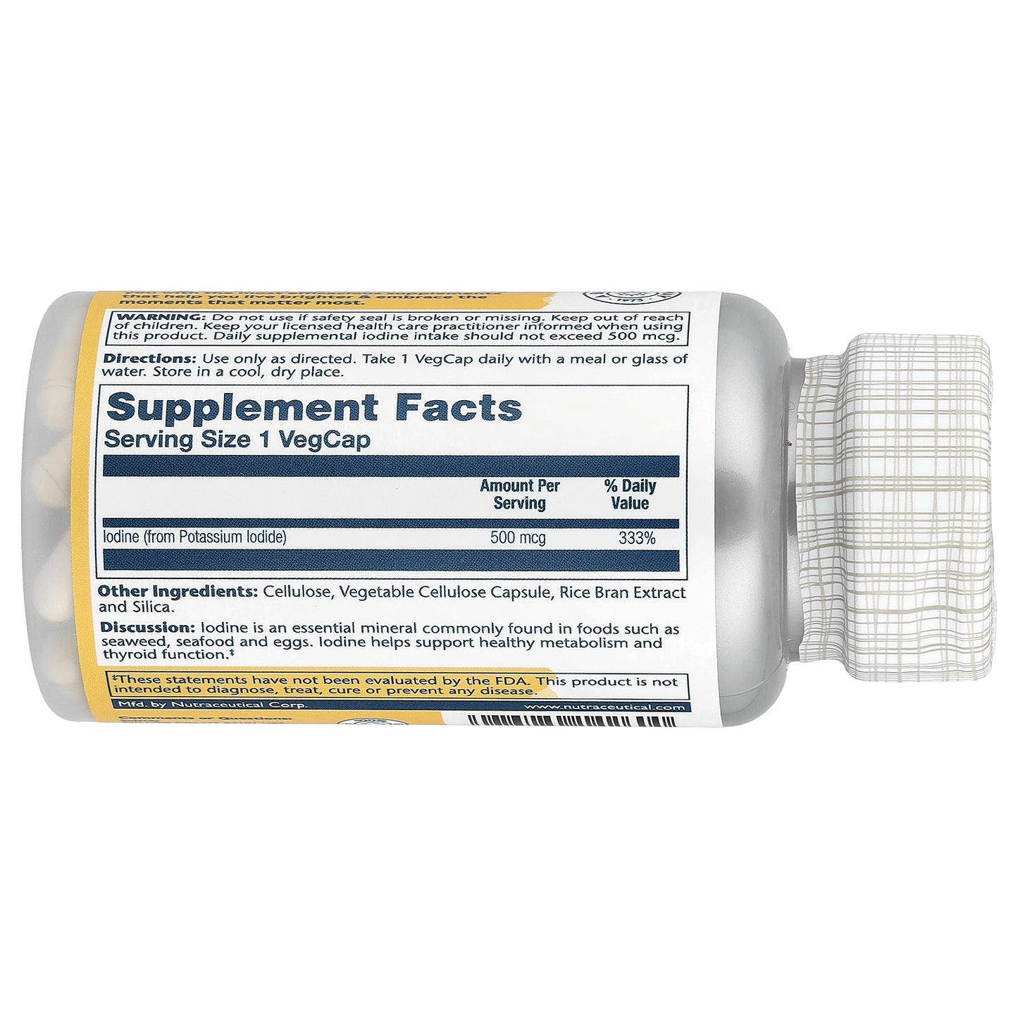 Solaray, Iodine, 500 mcg, 30 VegCaps