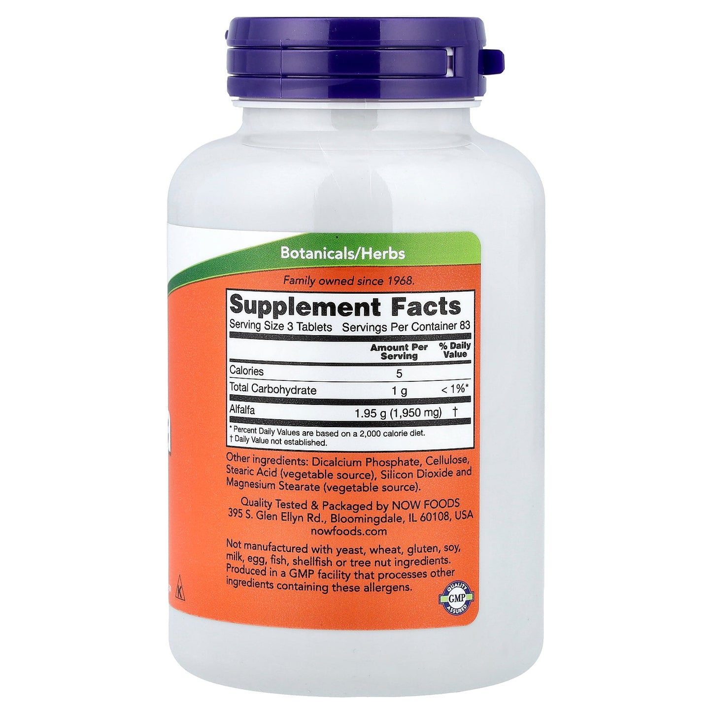 NOW Foods, Alfalfa, 650 mg, 250 Tablets