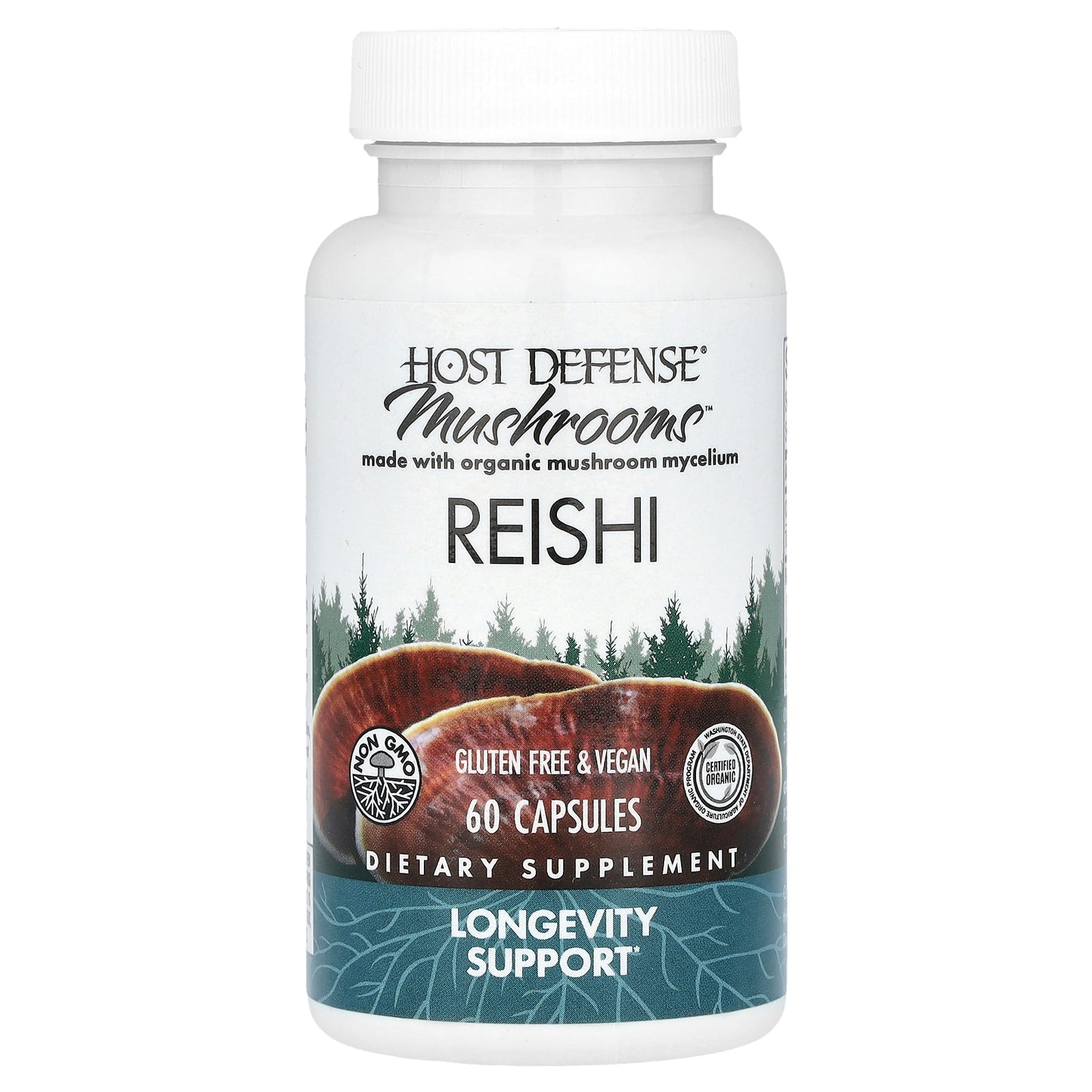Host Defense, Mushrooms™, Reishi, 60 Capsules (0.5 g per Capsule)