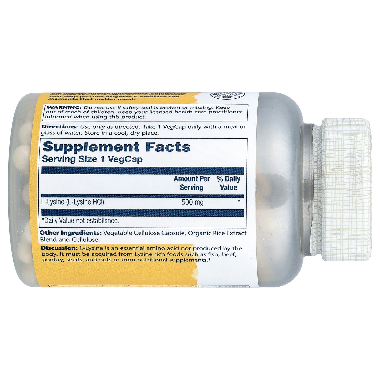 Solaray, L-Lysine, 500 mg, 120 VegCaps