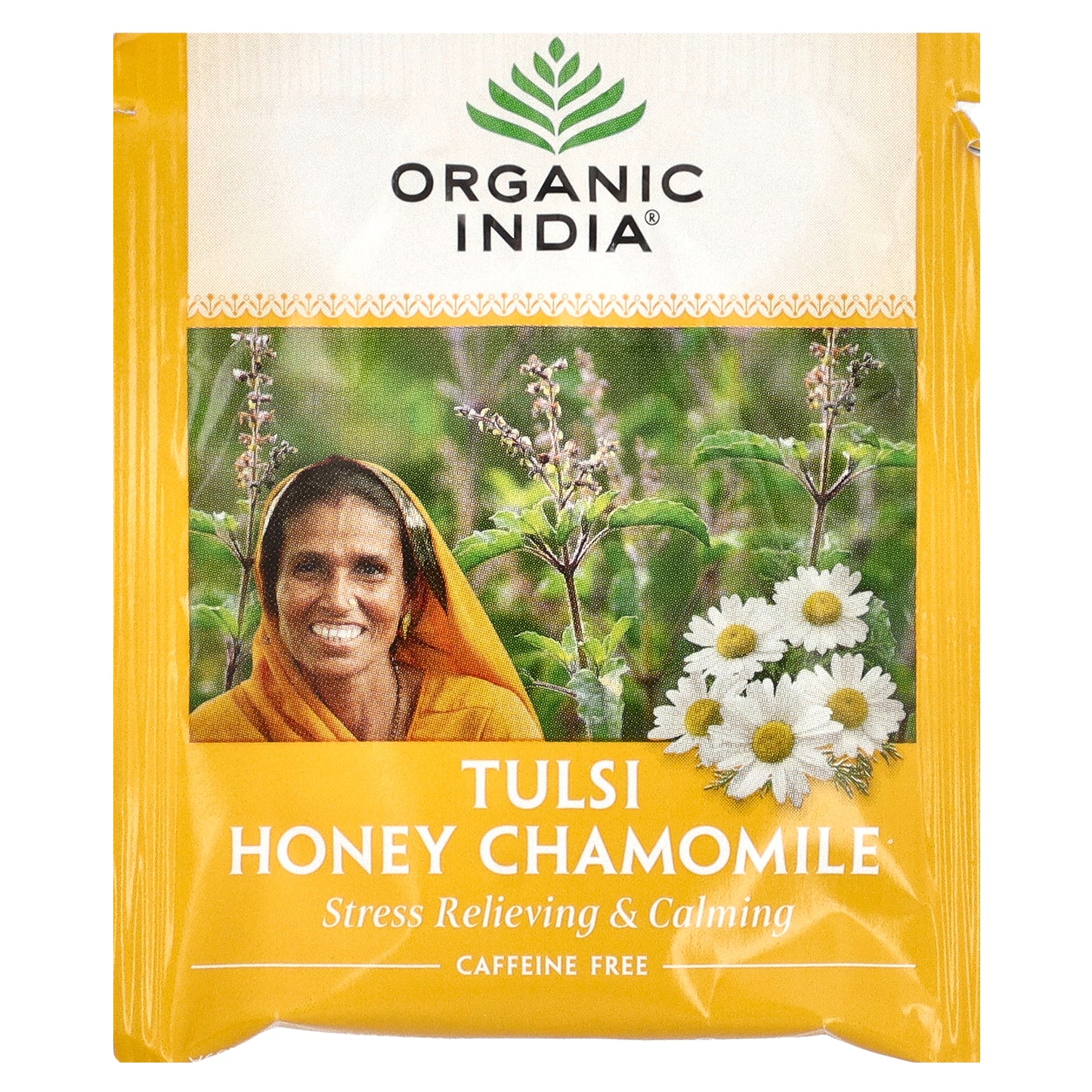 Organic India, Tulsi Honey Chamomile Tea, Caffeine-Free, 18 Infusion Bags, 1.08 oz (30.6 g)