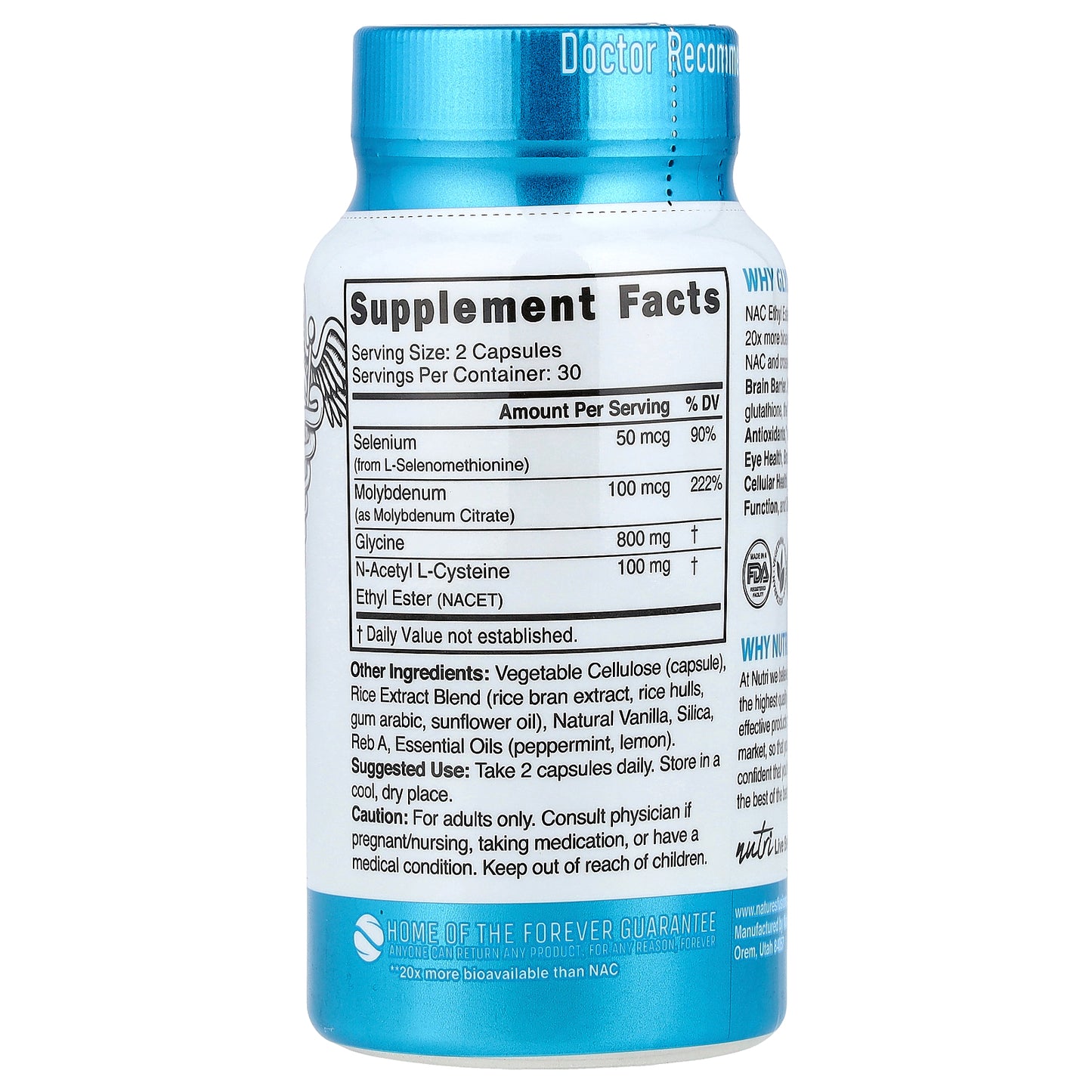 Nutri, Glynac-ET, 60 Vegan Capsules