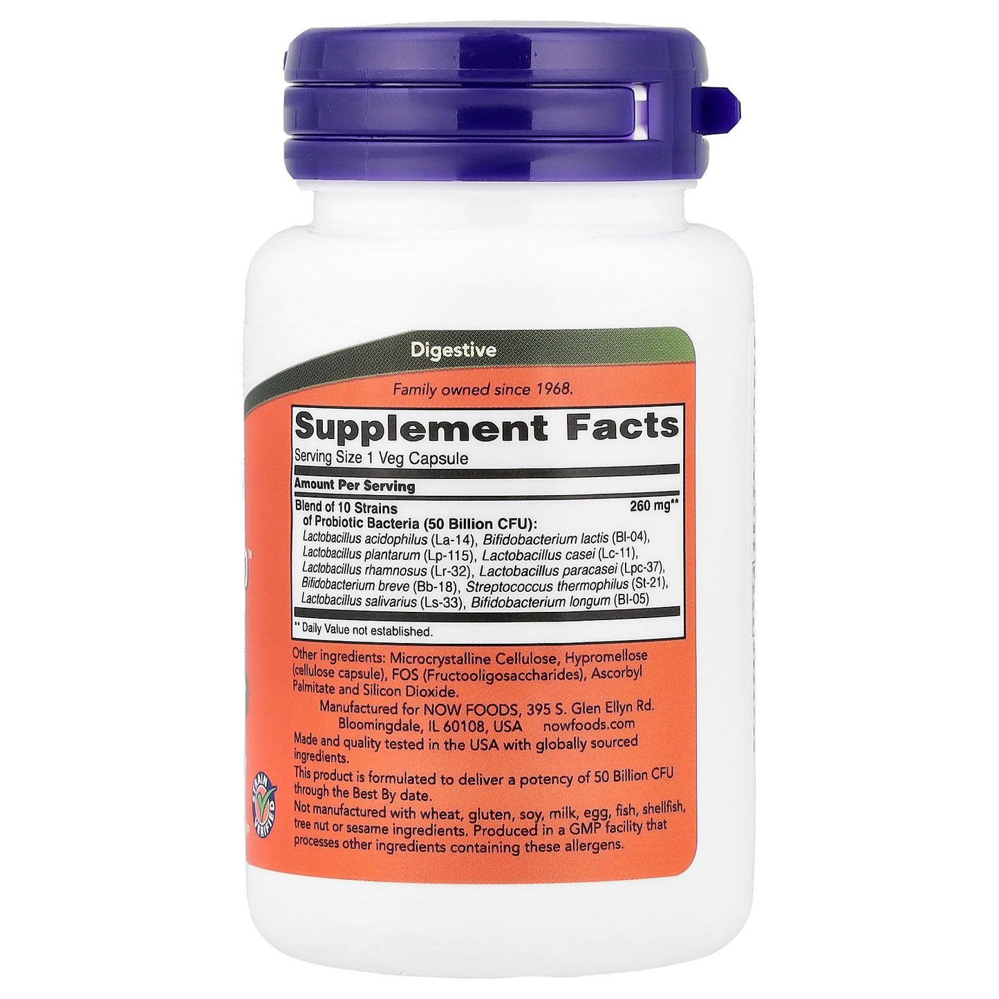 NOW Foods, Probiotic-10™, 50 Billion, 50 Veg Capsules