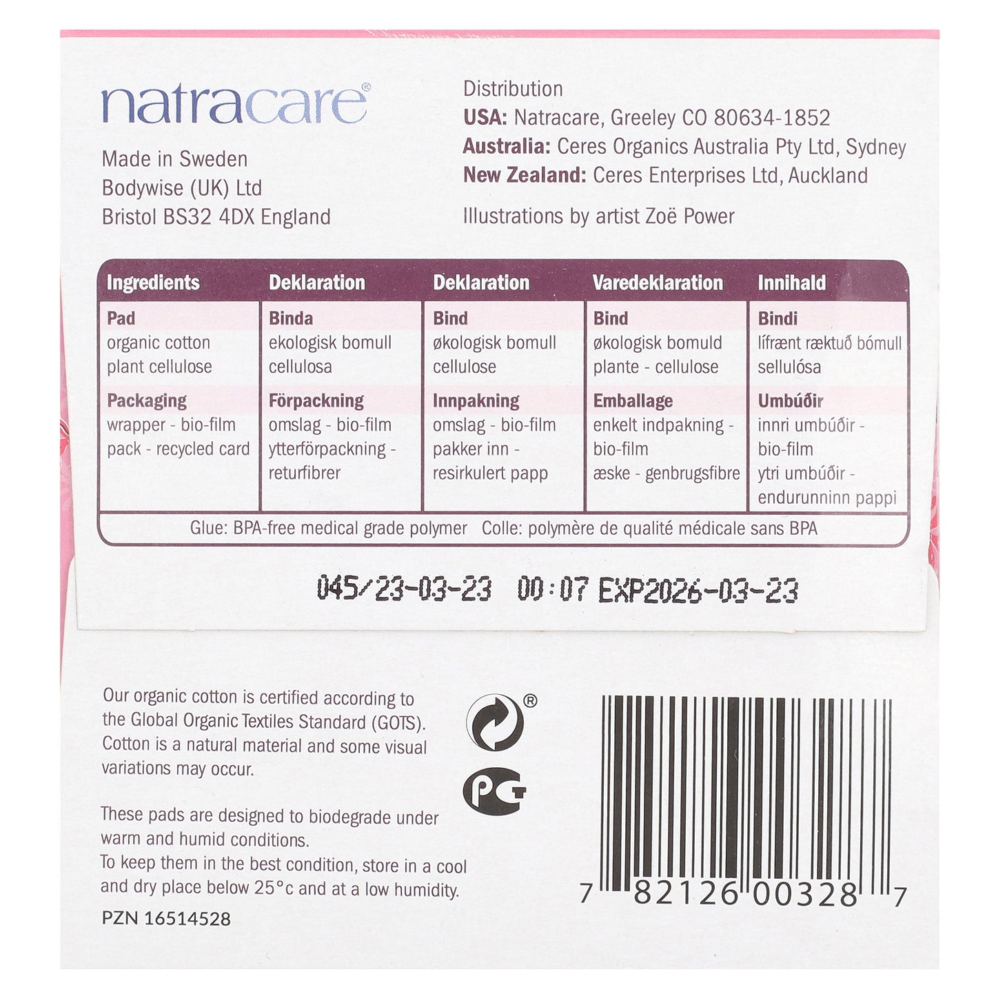 Natracare, Ultra Extra Pads, Organic Cotton Cover, Super, 10 Pads