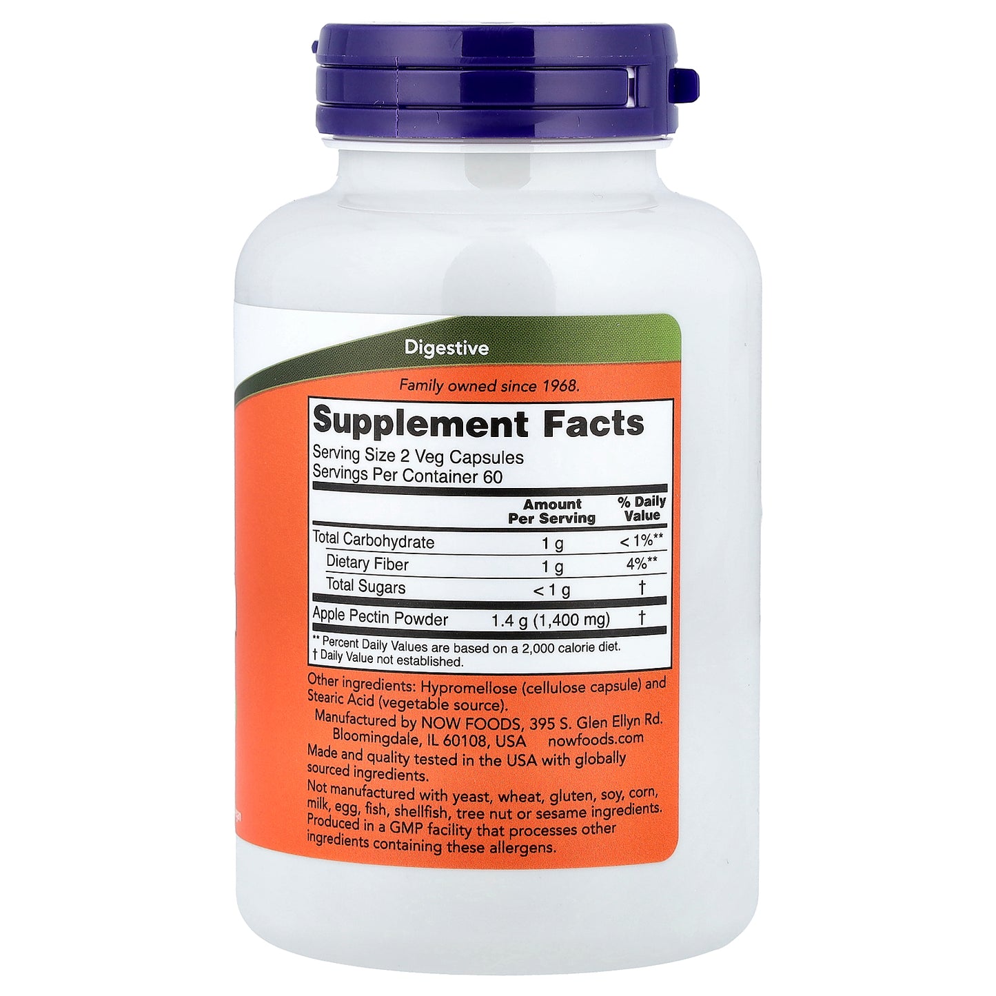 NOW Foods, Apple Pectin, 120 Veg Capsules (0.7 g per Capsule)