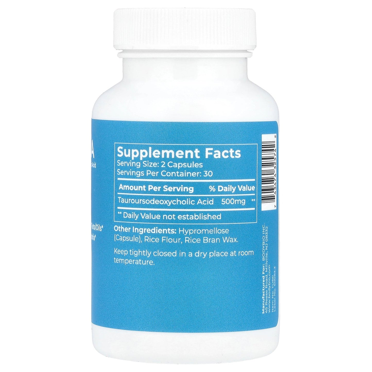 BodyBio, TUDCA, 60 Capsules (250 mg per Capsule)