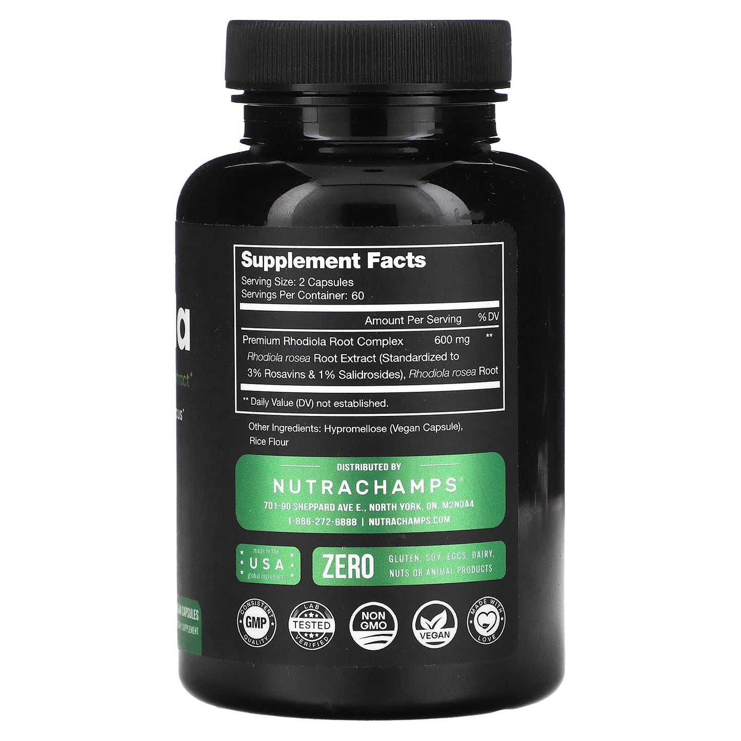 NutraChamps, Rhodiola, 120 Vegan Capsules (300 mg per Capsule)