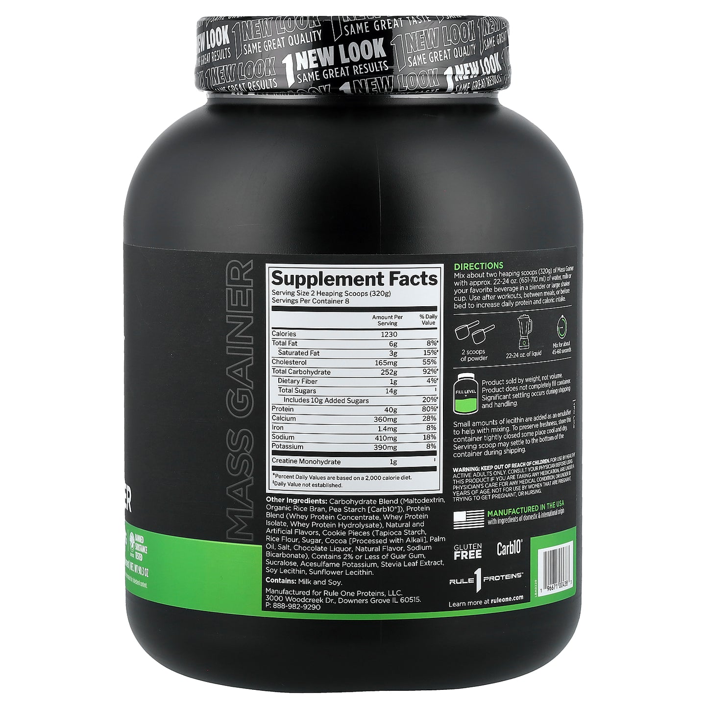 Rule One Proteins, Mass Gainer, Cookies & Creme, 5.64 lb (2.56 kg)