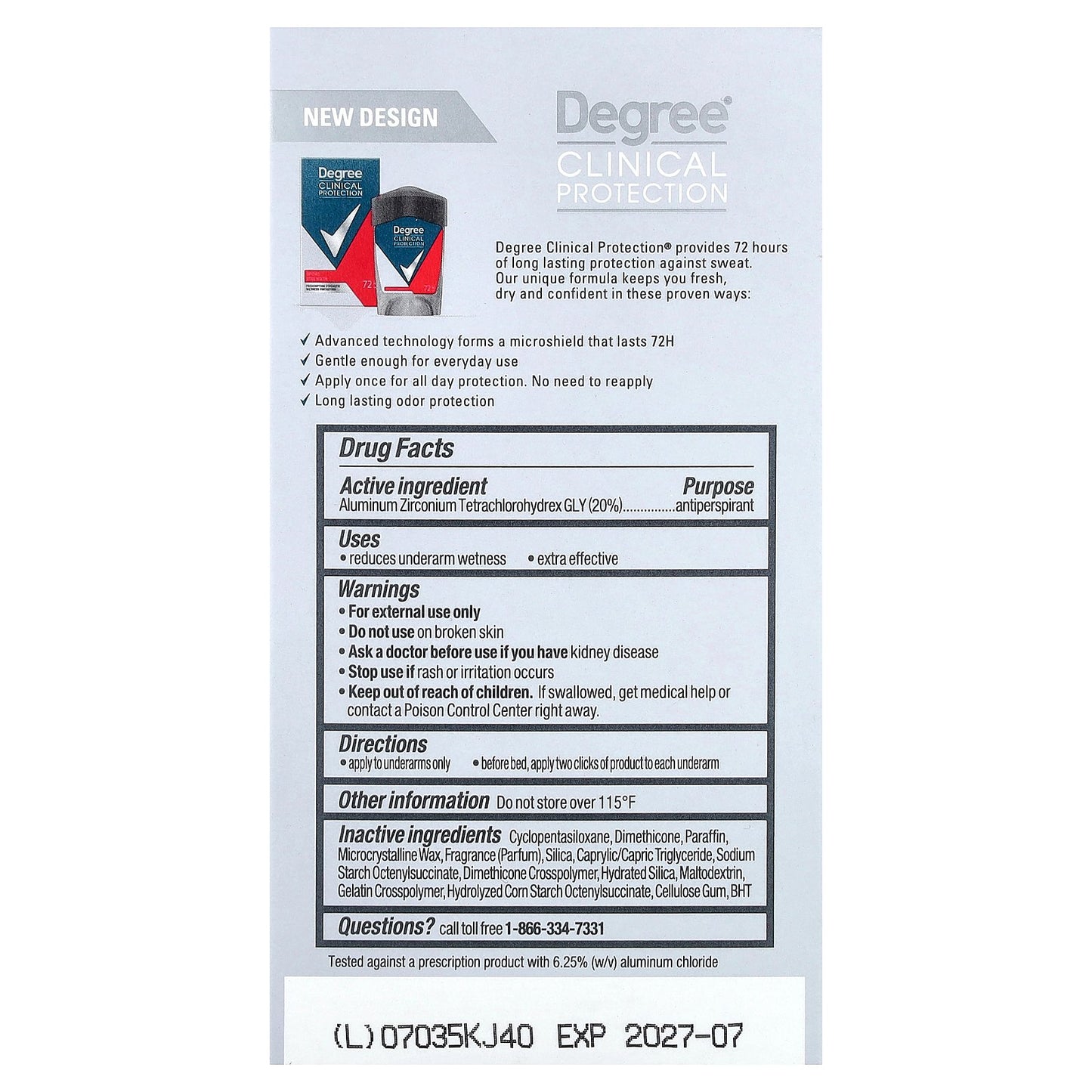 Degree, Clinical Protection, Antiperspirant Deodorant, Soft Solid, Sport Strength, 1.7 oz (48 g)