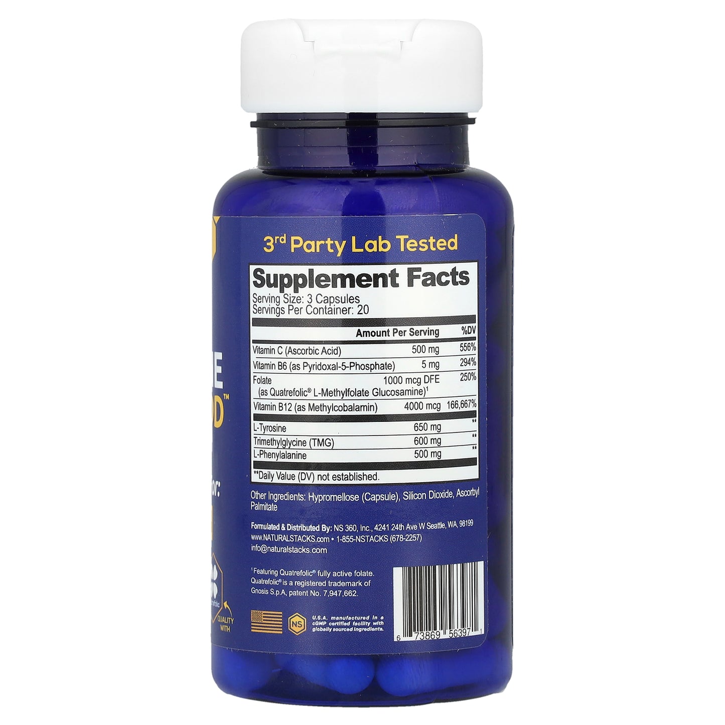 Natural Stacks, Dopamine Brain Food™, 60 Vegan Capsules