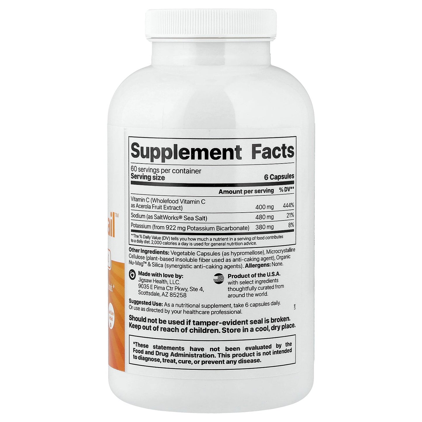 Jigsaw Health, Adrenal Cocktail™ + Wholefood Vitamin C, 360 Capsules