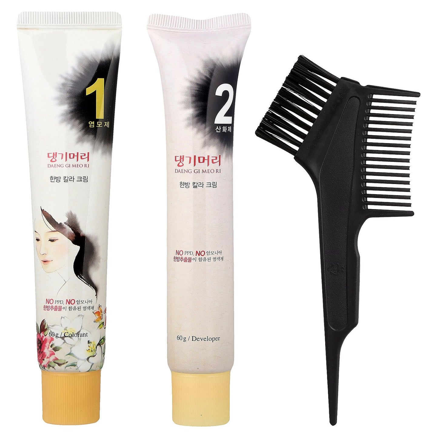 DAENG GI MEO RI, Medicinal Herb Hair Color, Natural Brown, 1 Kit