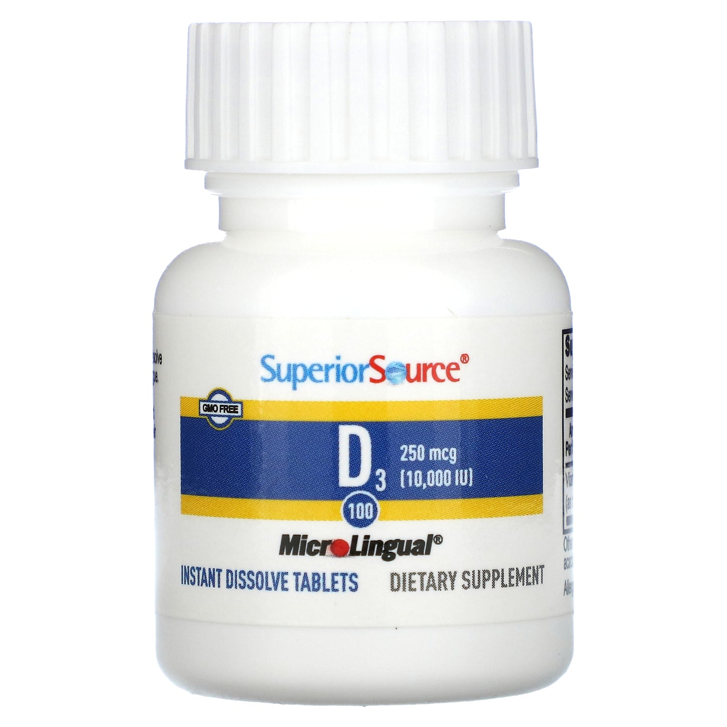 Superior Source, D3, 250 mcg (10,000 IU), 100 MicroLingual Instant Dissolve Tablets