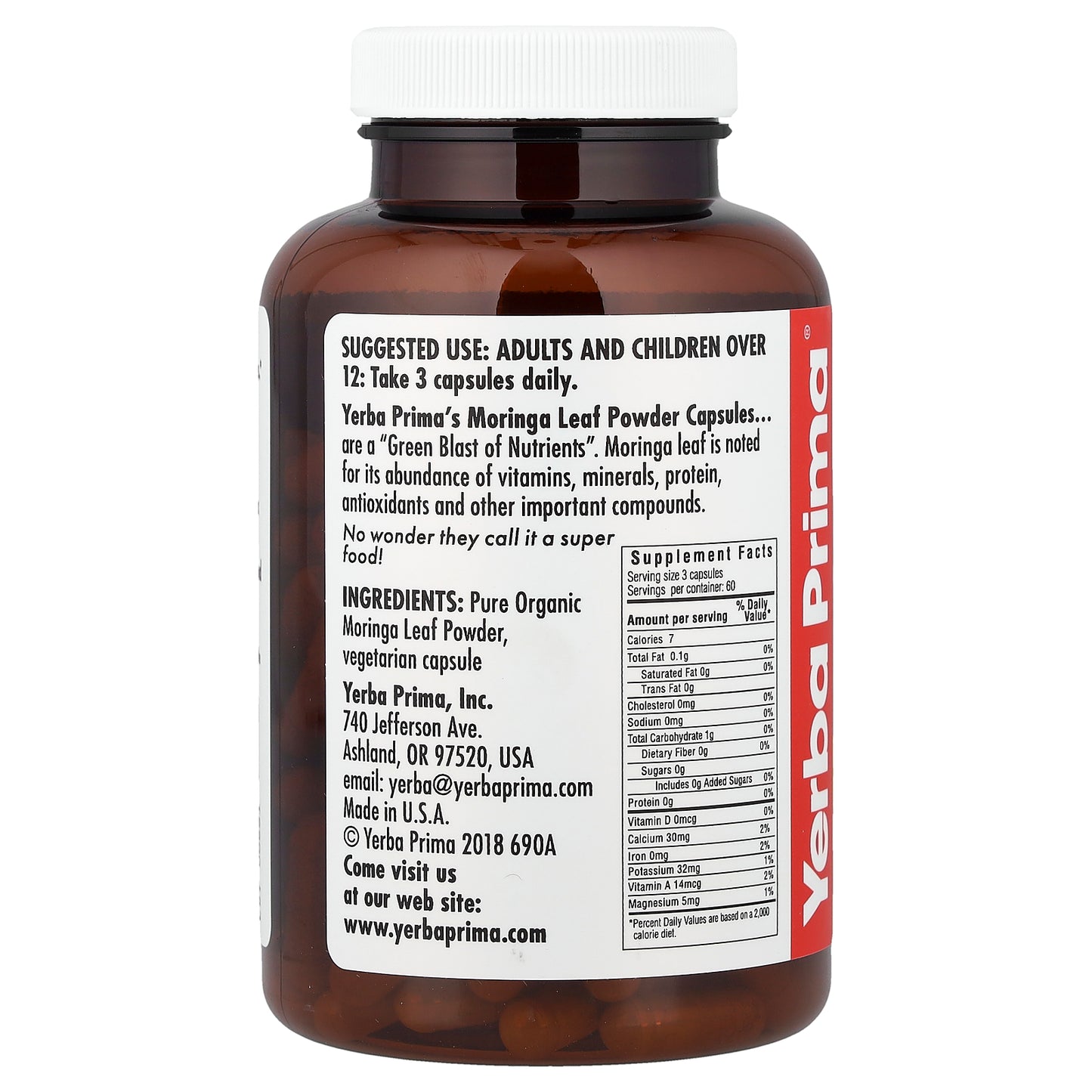 Yerba Prima, Moringa Caps, 180 Veg Caps