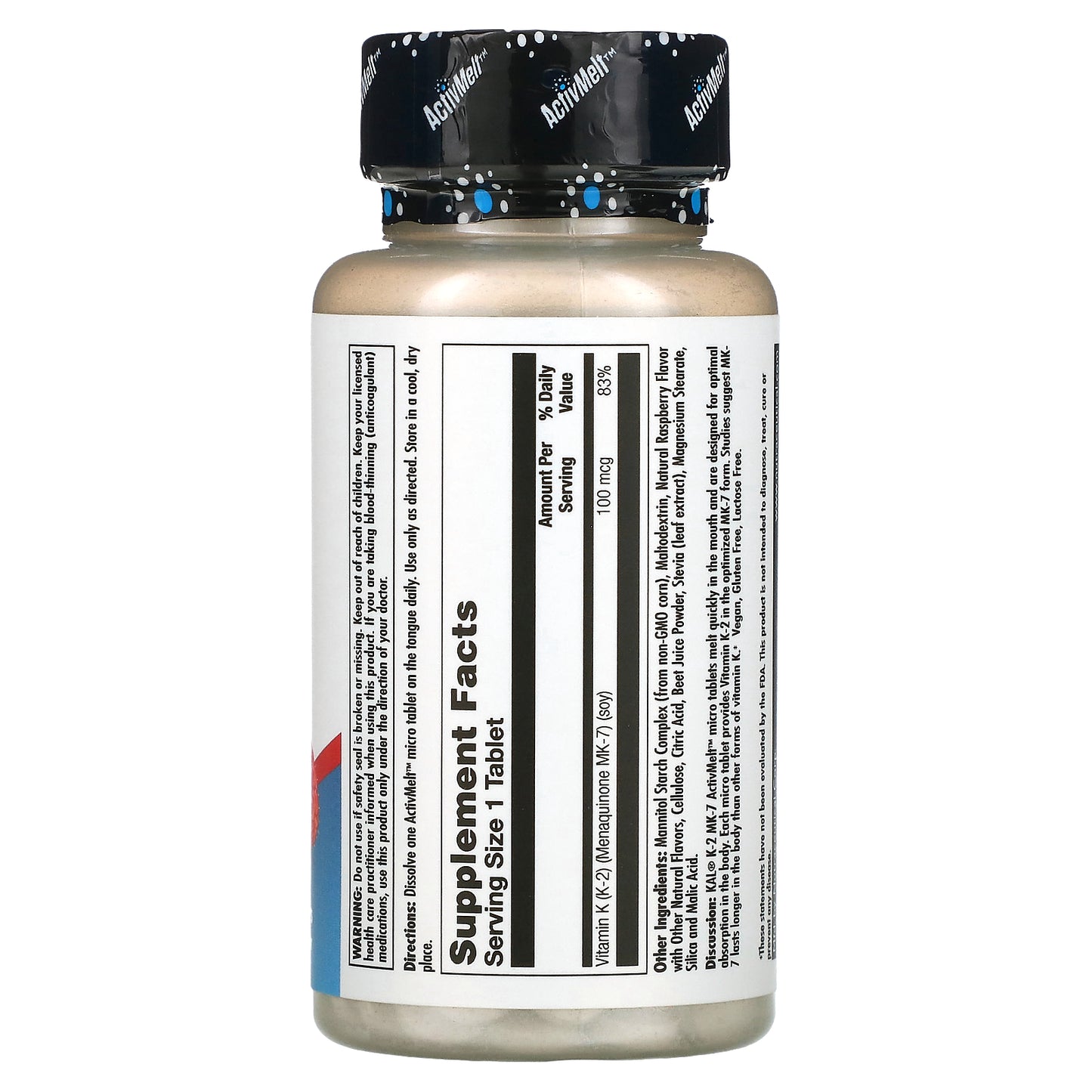 KAL, K-2 MK-7, Raspberry, 100 mcg , 60 Micro Tablets