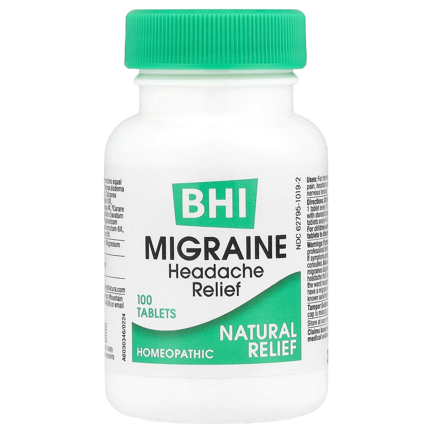 MediNatura, BHI, Migraine Headache Relief, 100 Tablets