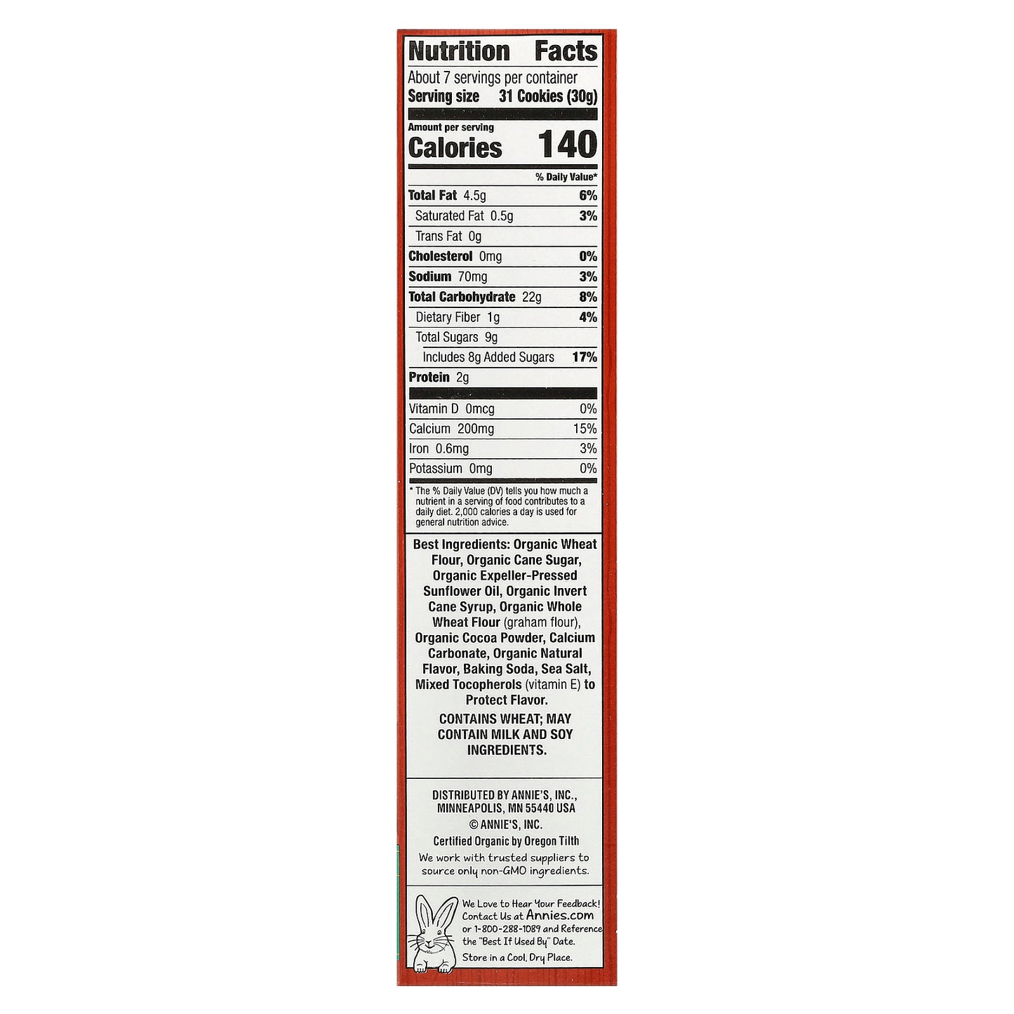 Annie's Homegrown, Organic Bunny Grahams™, Chocolate, 7.5 oz (213 g)