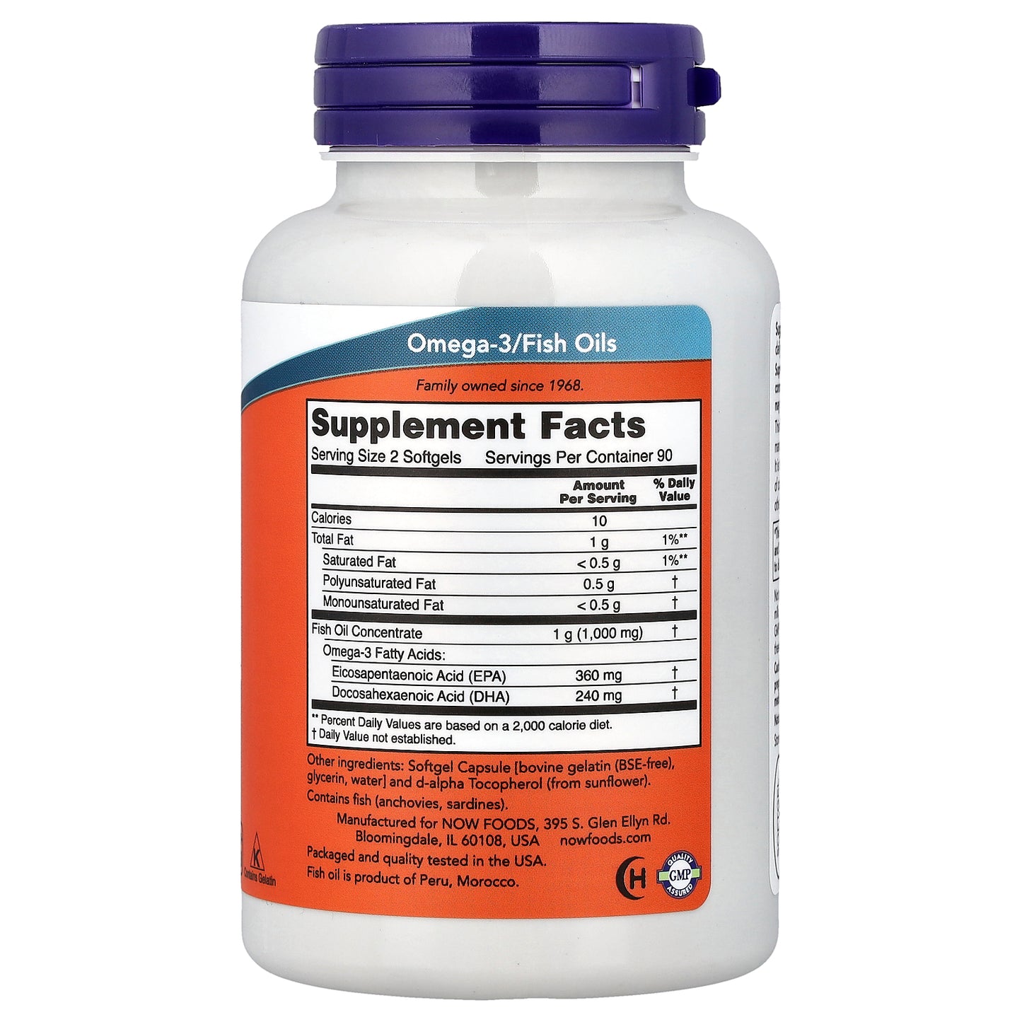 NOW Foods, Omega-3 Mini Gels Fish Oil, 180 Softgels (0.5 g per Softgel)