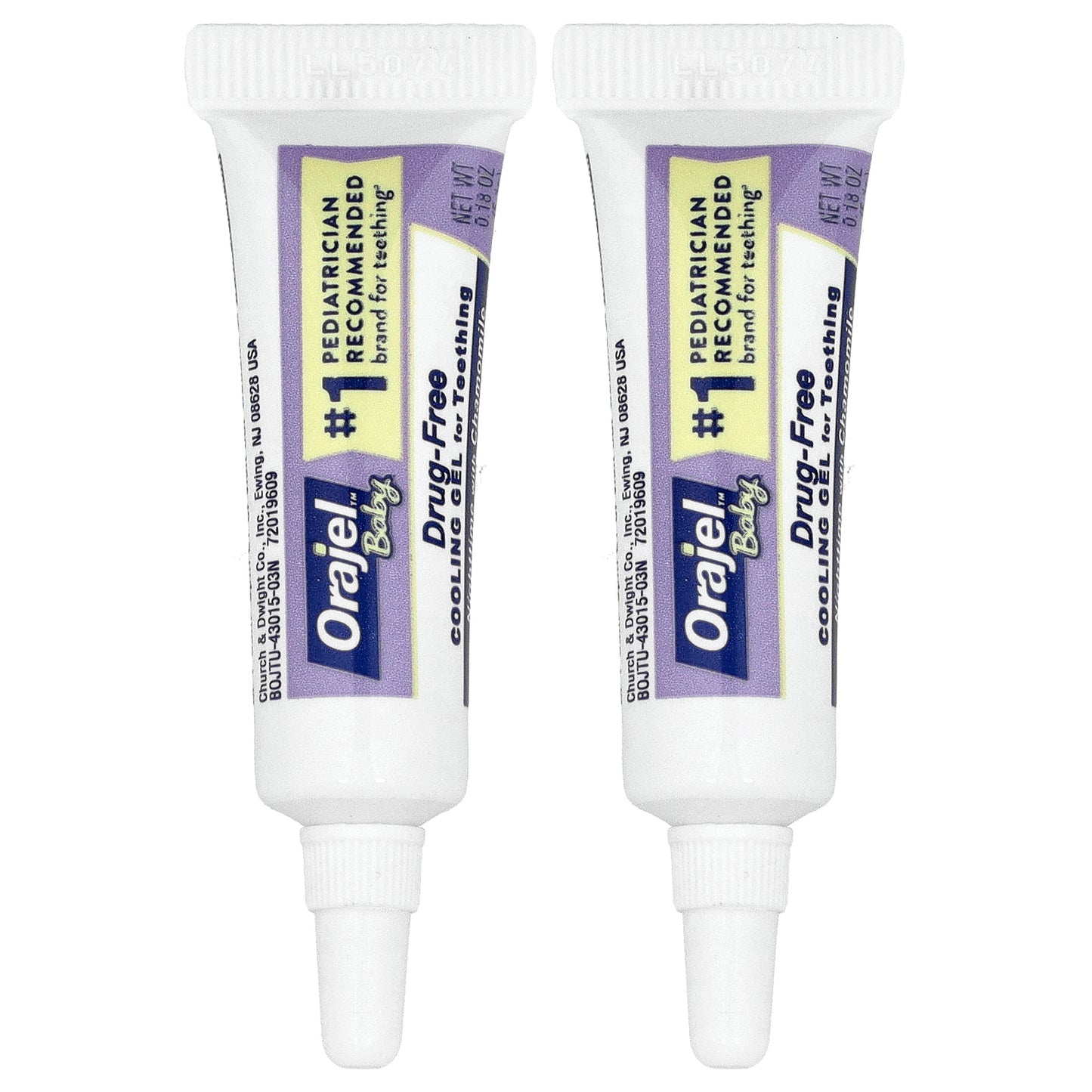 Orajel, Baby Daytime + Nighttime Cooling Gels for Teething, 0+ Years, 2 Tubes, 0.18 oz (5.1 g) Each