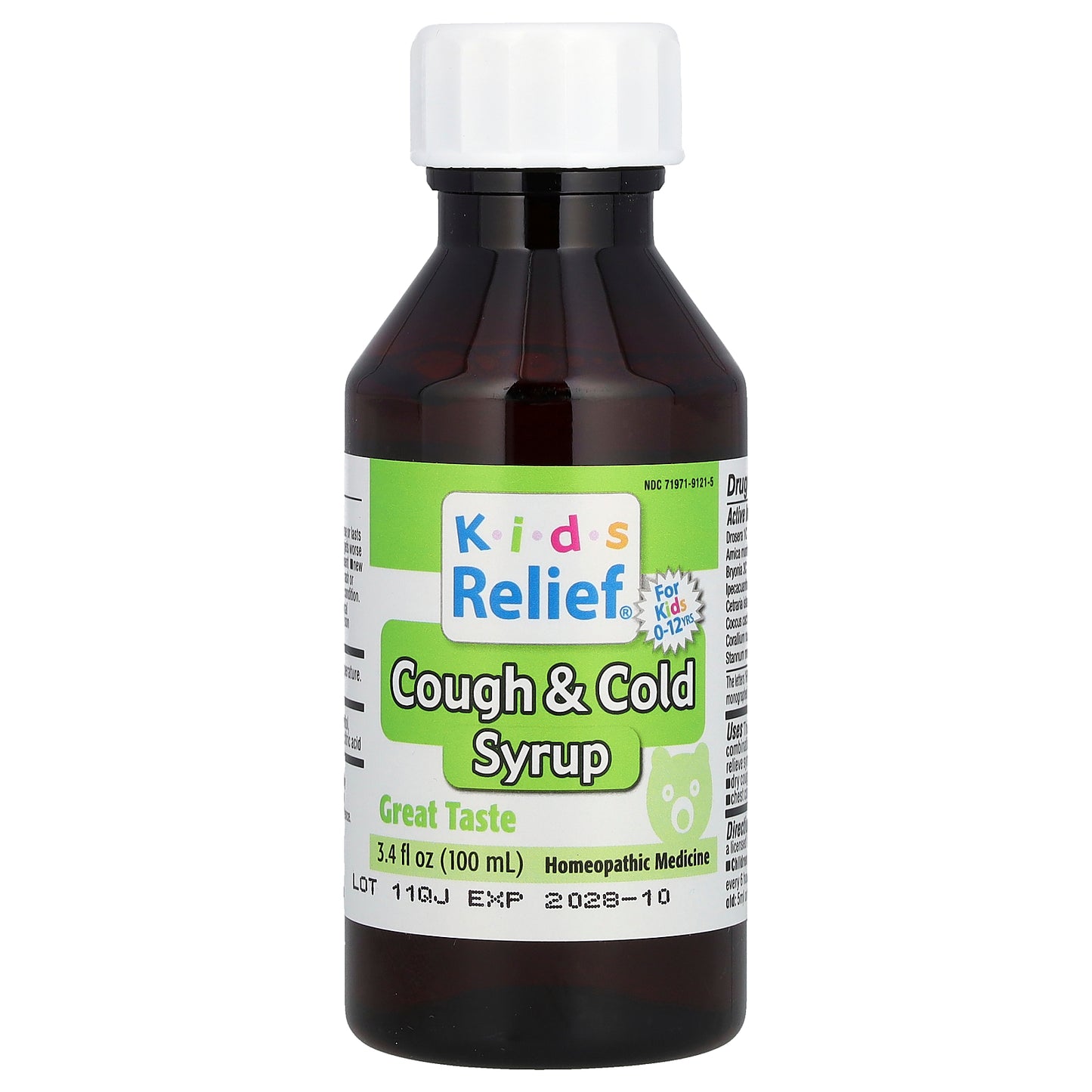 Homeolab USA, Kids Relief, Cough & Cold Syrup, For Kids 0-12 Yrs, 3.4 fl oz (100 ml)