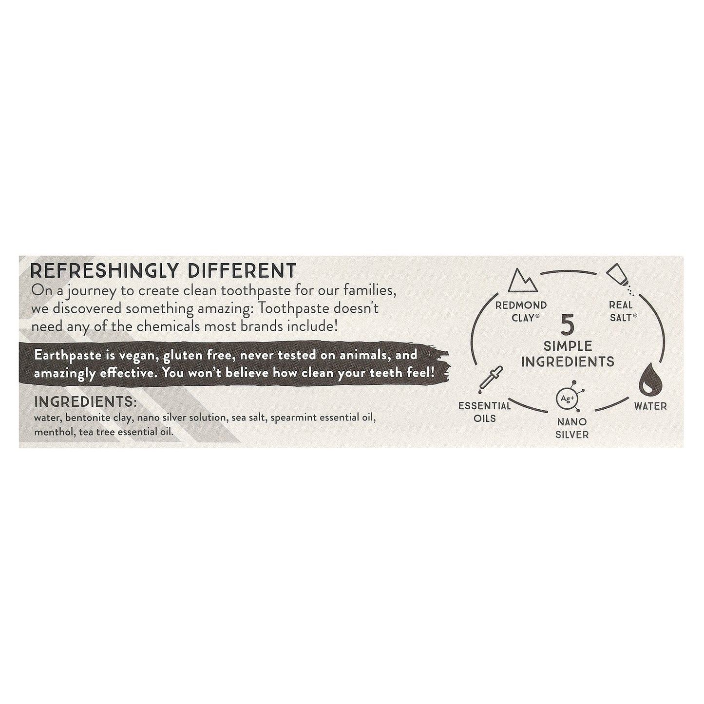 Redmond, Silver EarthPaste®, Mineral Toothpaste, Unsweetened, Spearmint, 4 oz (113 g)