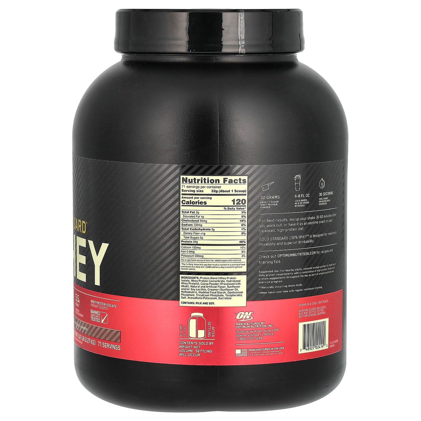 Optimum Nutrition, Gold Standard® 100% Whey, Extreme Milk Chocolate, 5.01 lb (2.27 kg)