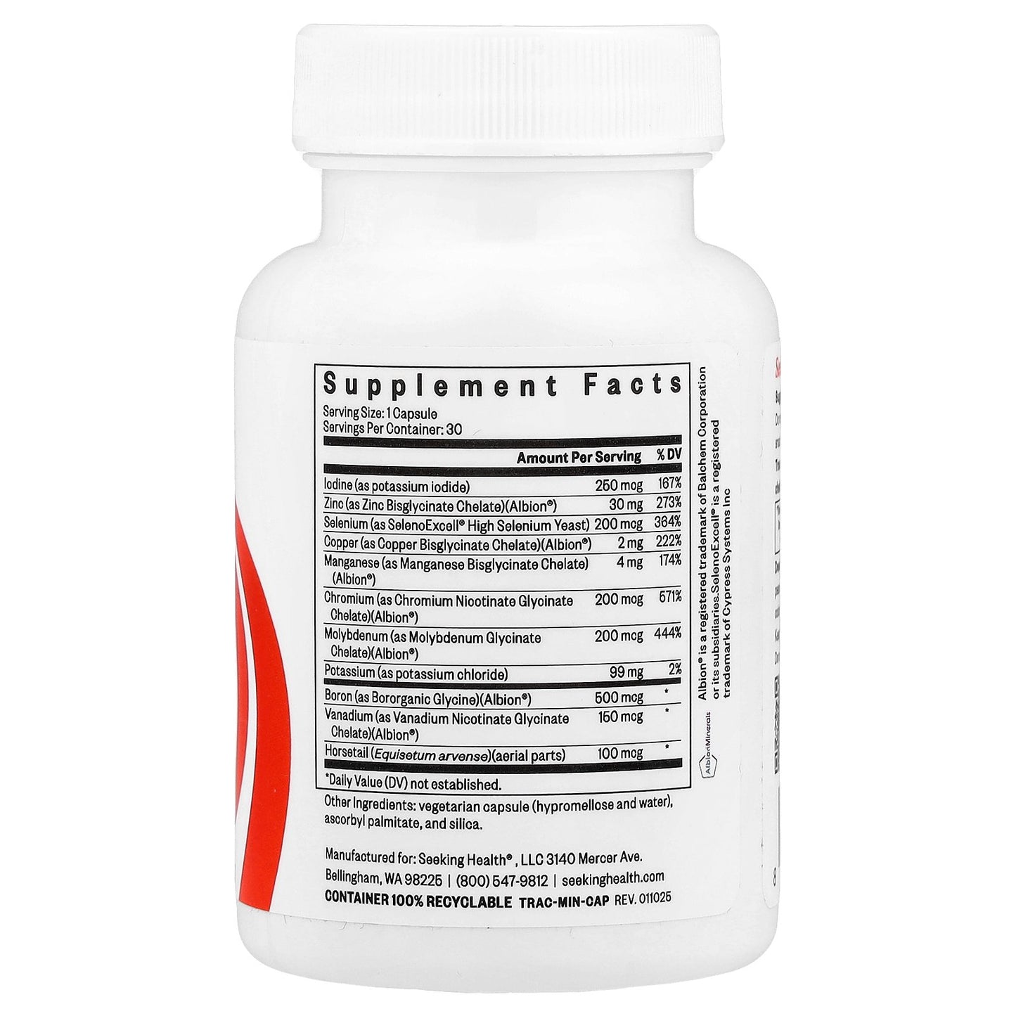 Seeking Health, Trace Minerals Complex, Iron-Free, 30 Capsules