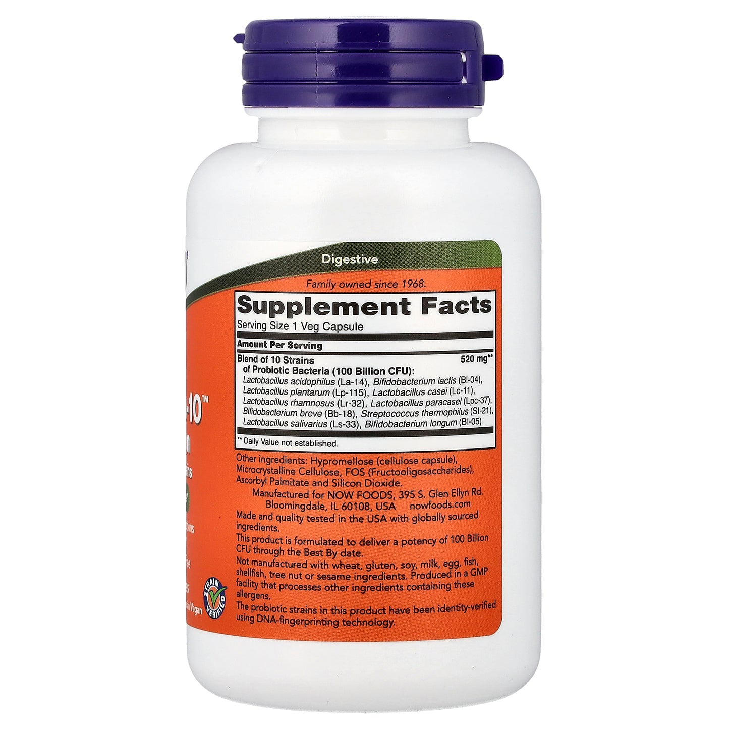 NOW Foods, Probiotic-10™, 100 Billion, 60 Veg Capsules