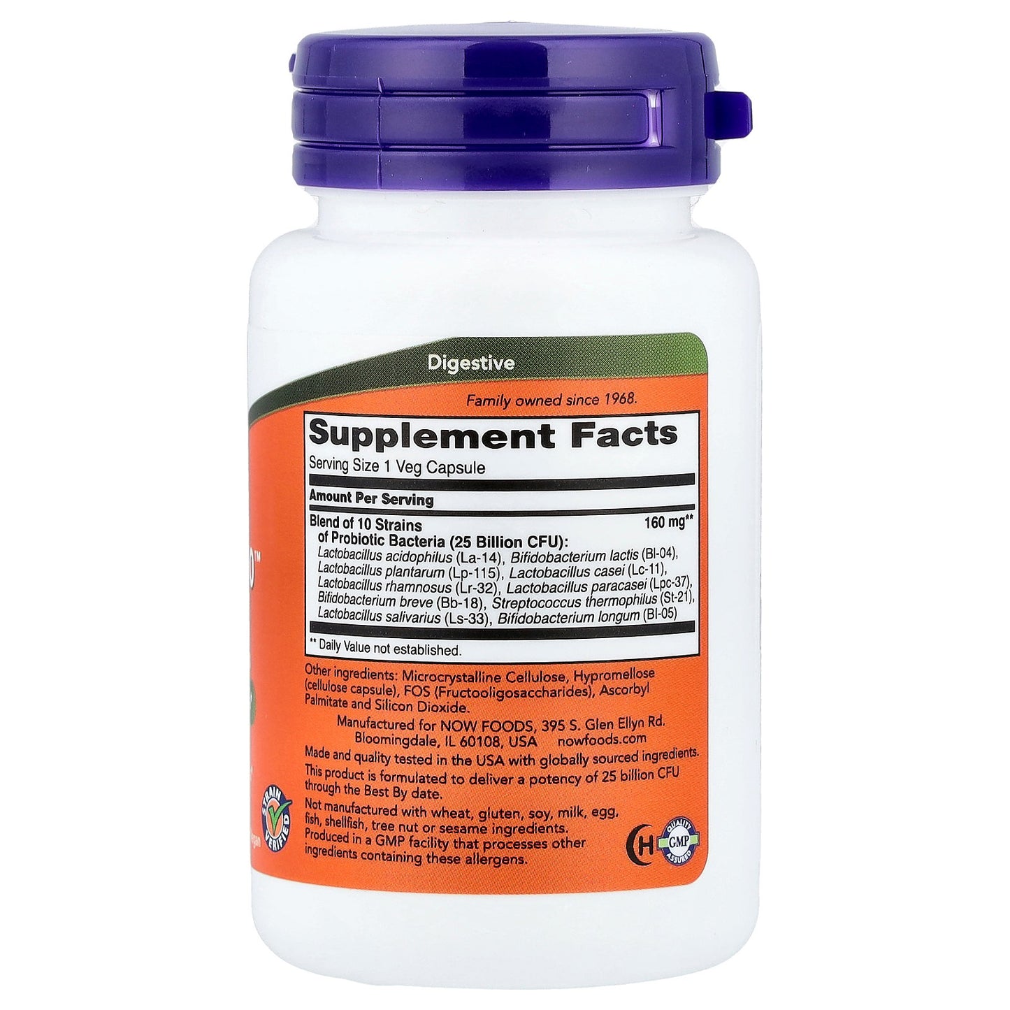 NOW Foods, Probiotic-10™ 25 Billion, 50 Veg Capsules