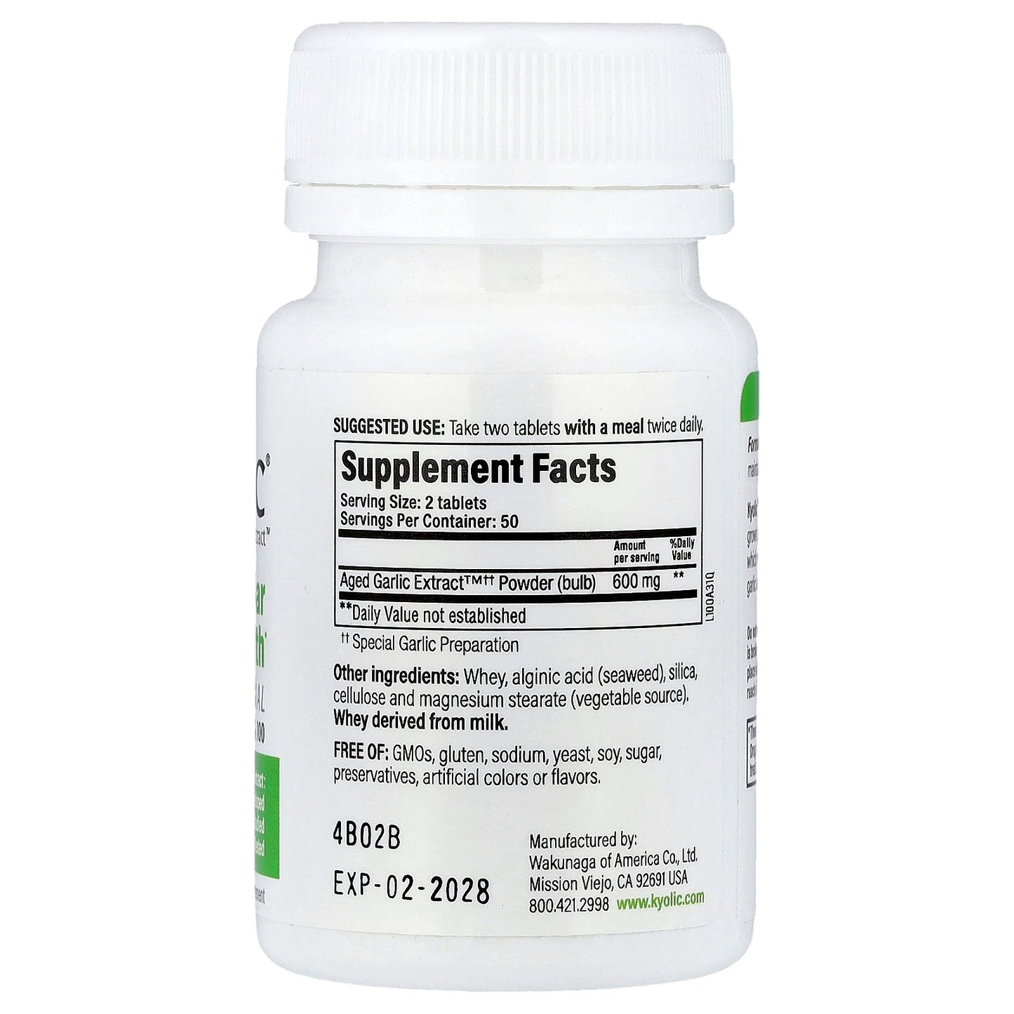 Kyolic, Aged Garlic Extract™, Cardiovascular Health, Original, Formula 100, 100 Tablets (300 mg per Tablet)