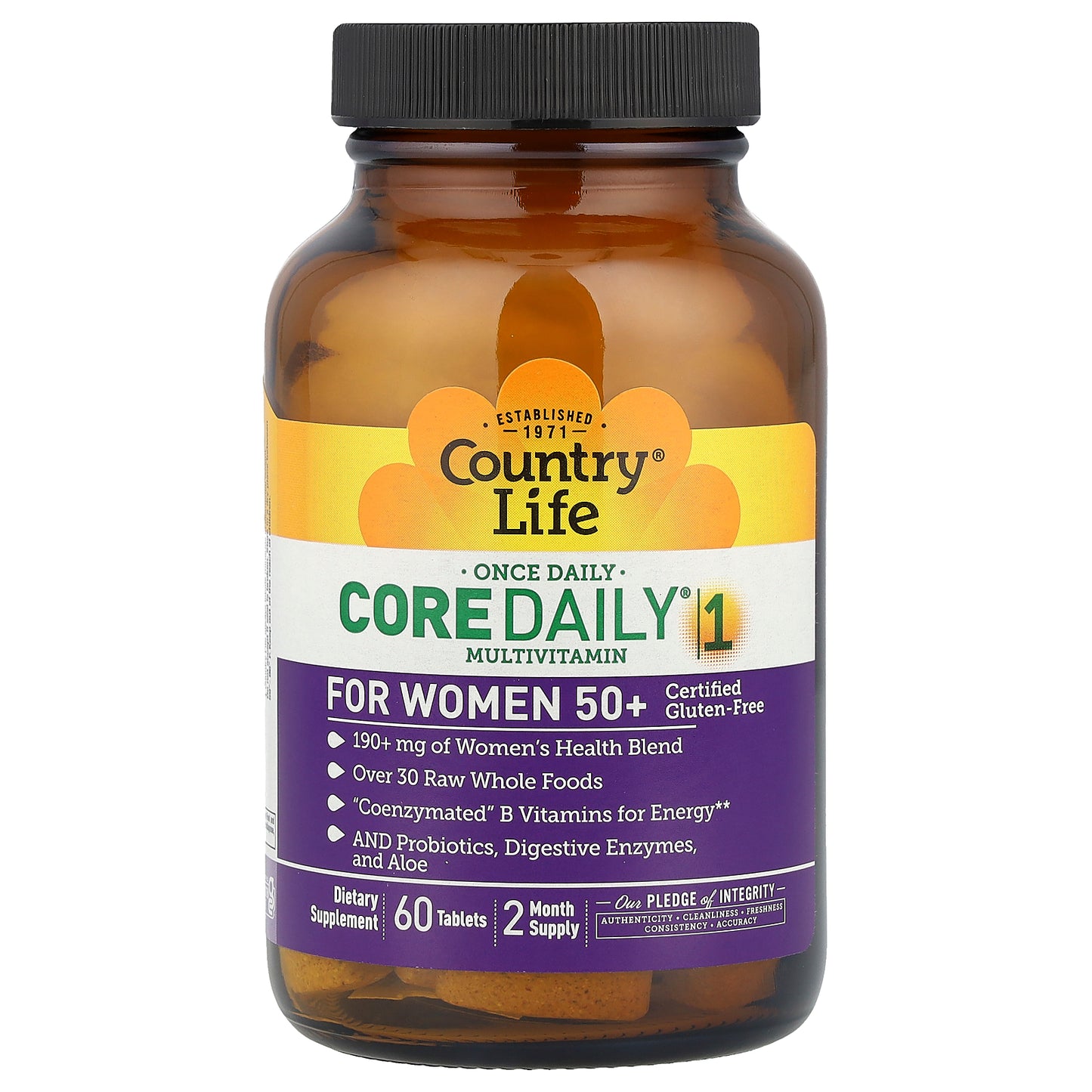 Country Life, Core Daily® 1 Multivitamin for Women 50+, 60 Tablets