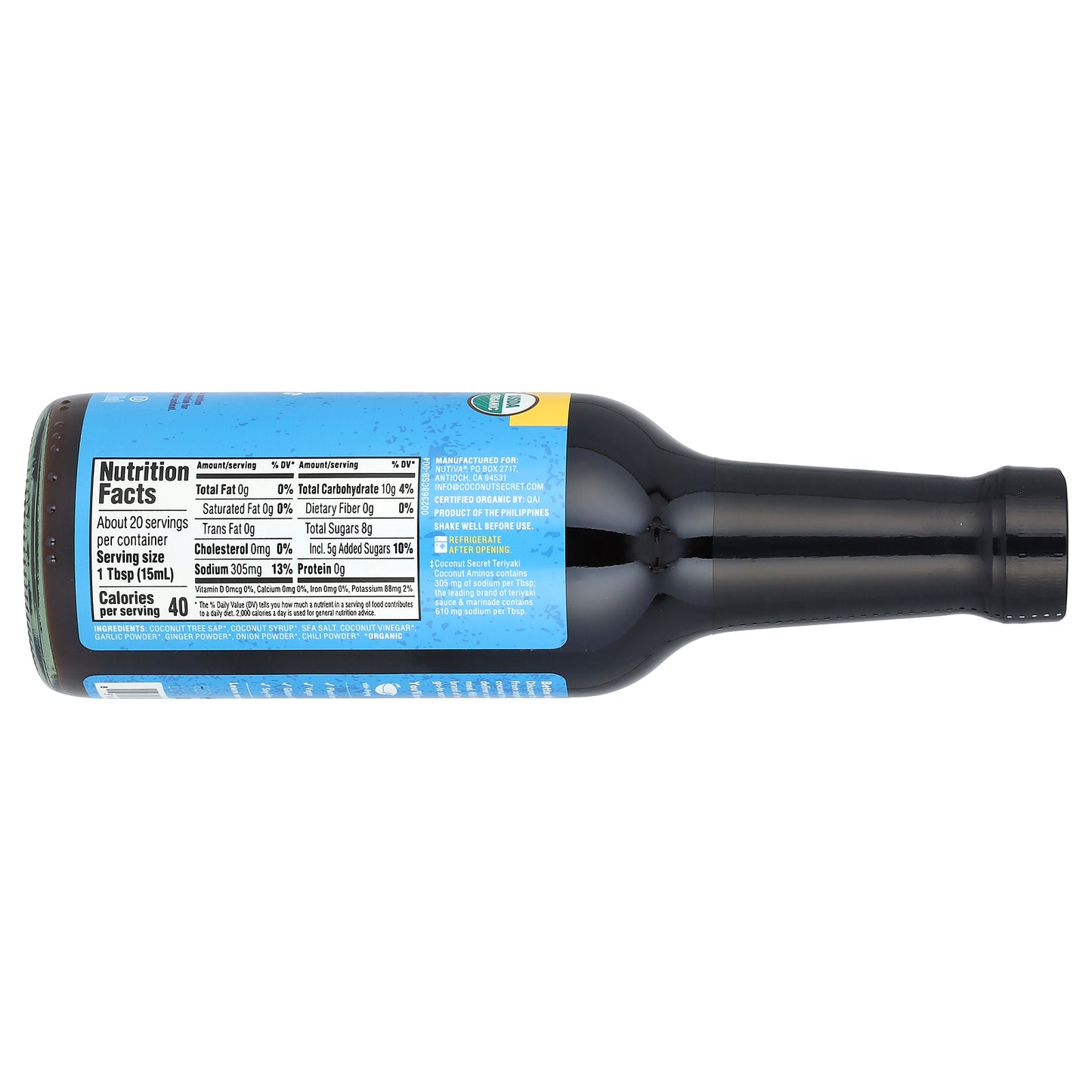 Coconut Secret, Coconut Aminos, Teriyaki, Light & Sweet, 10 fl oz (296 ml)