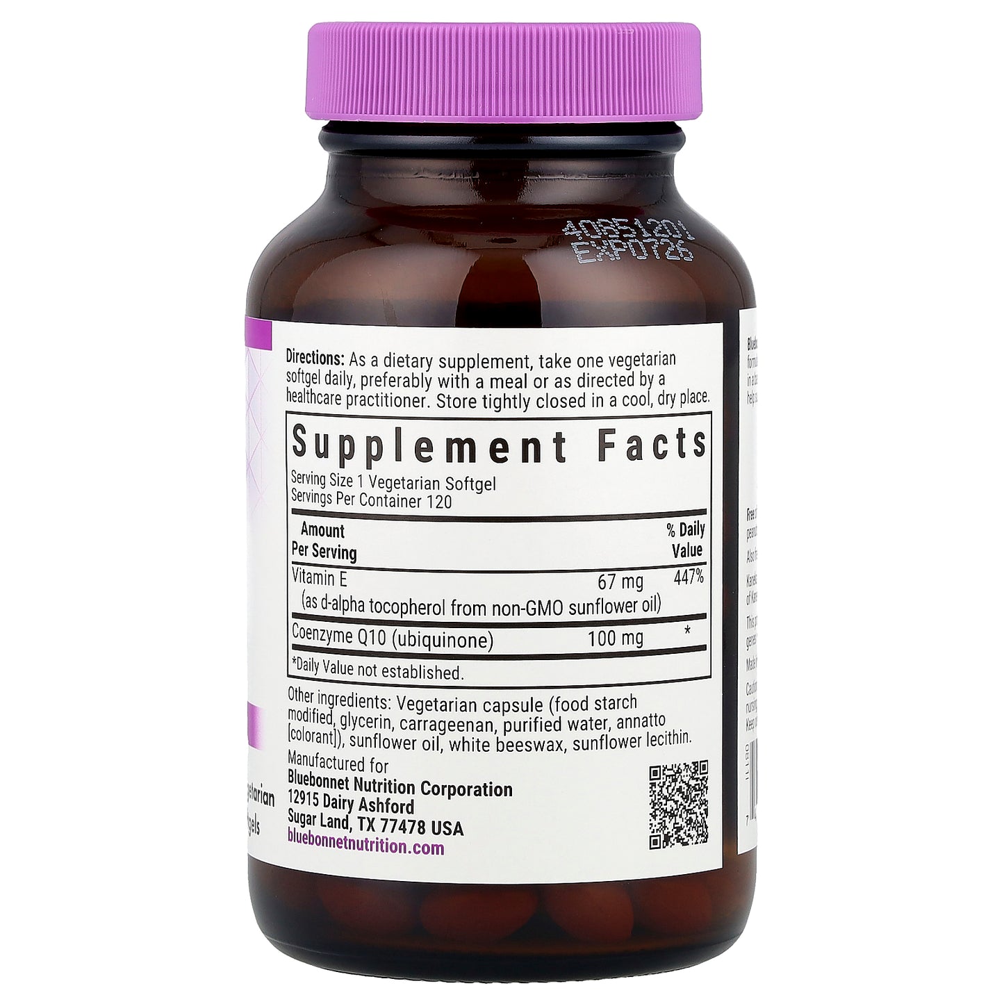 Bluebonnet Nutrition, CoQ10, 120 Vegetarian Softgels