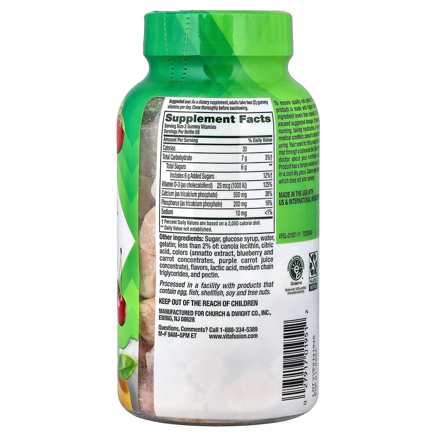 VitaFusion, Calcium Gummies, Fruit & Cream, 100 Gummies