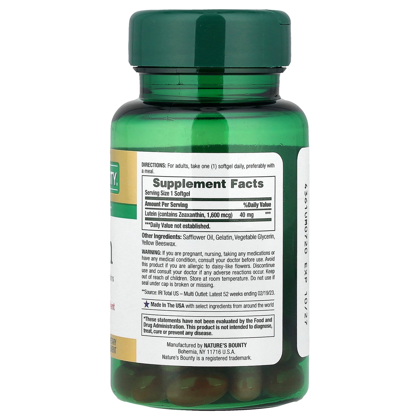Nature's Bounty, Lutein, 40 mg, 30 Rapid Release Softgels