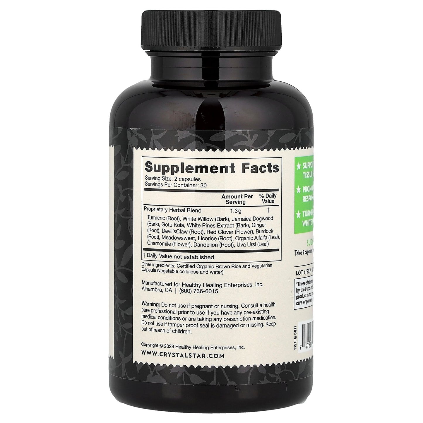 Crystal Star, Inflama Relief, 60 Vegetarian Capsules