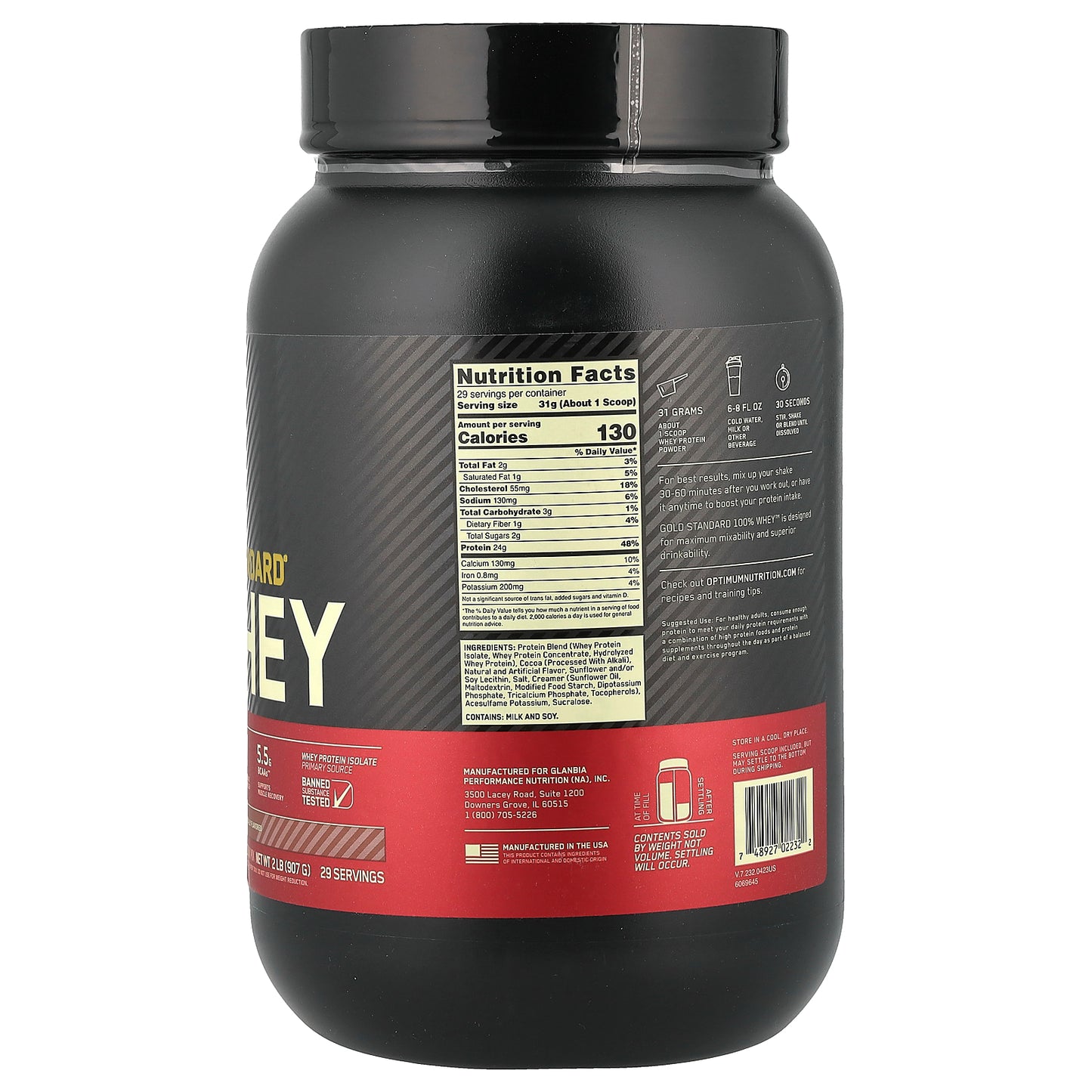 Optimum Nutrition, Gold Standard® 100% Whey, Chocolate Malt, 2 lb (907 g)