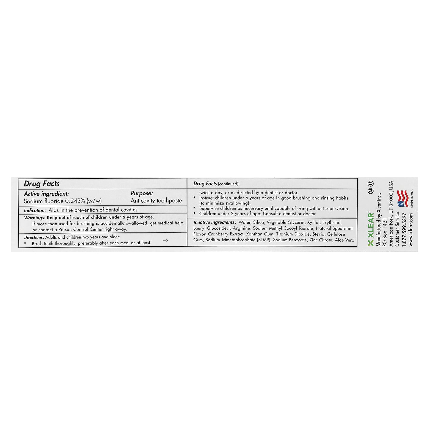 Xlear, Spry® Toothpaste, Anti-Cavity with Fluoride, Spearmint, 5 oz (141 g)