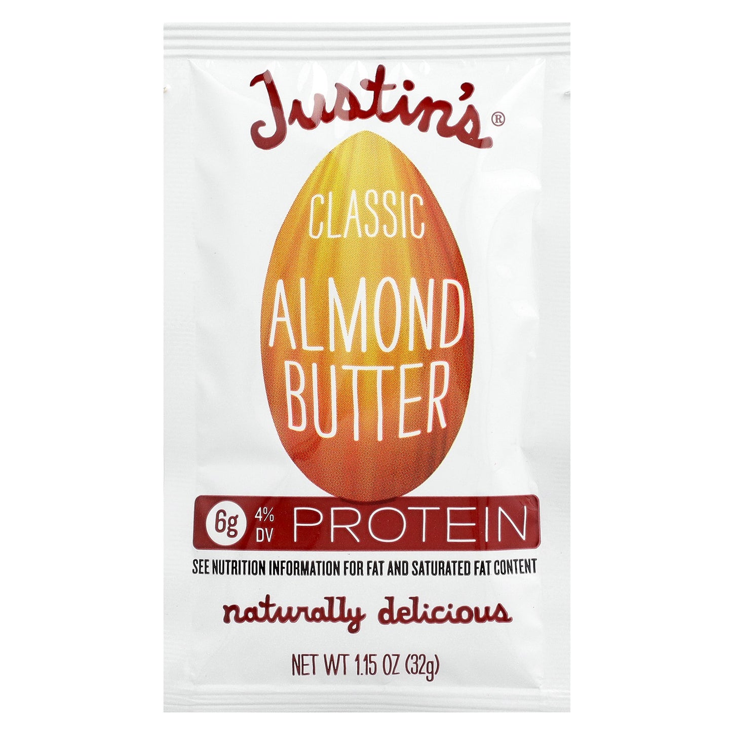 Justin's Nut Butter, Classic Almond Butter, 10 Squeeze Packs, 1.15 oz (32 g) Each