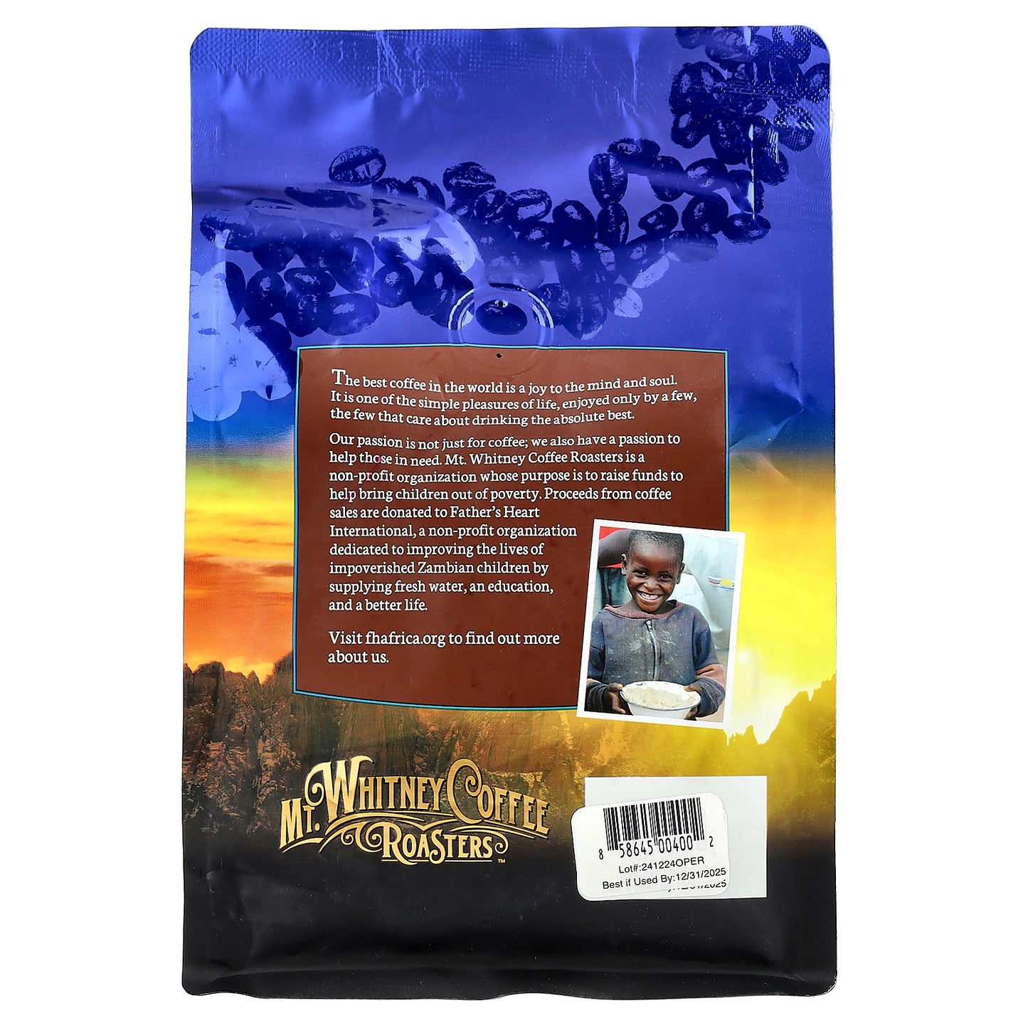 Mt. Whitney Coffee Roasters, Organic Peru, Whole Bean Coffee, Medium Roast, 12 oz (340 g)