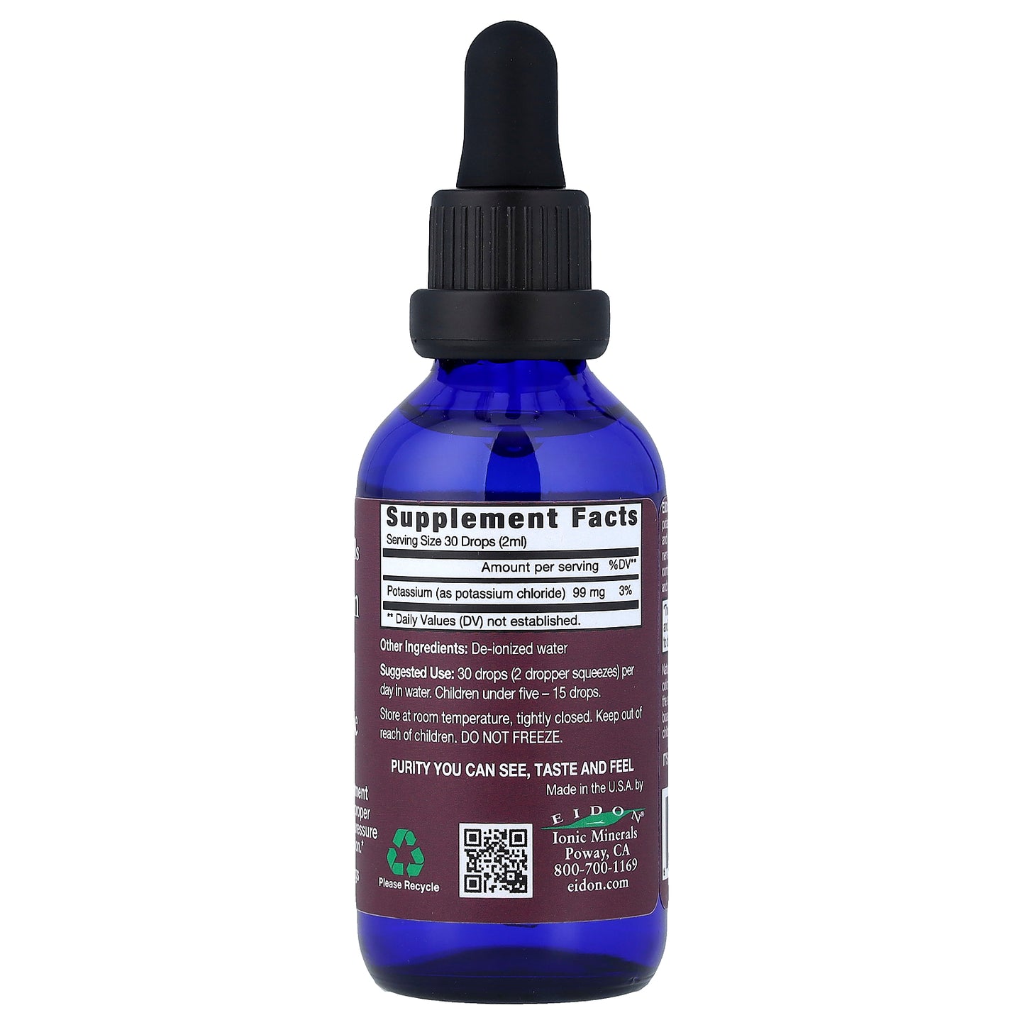 Eidon Ionic Minerals, Potassium, Liquid Concentrate, 2 oz (60 ml)