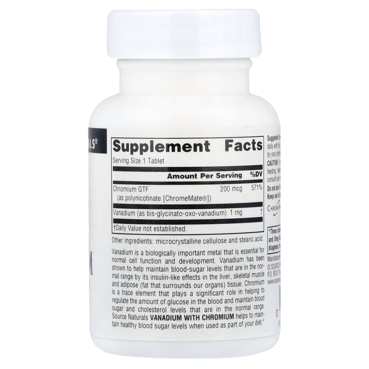 Source Naturals, Vanadium with Chromium, 90 Tablets