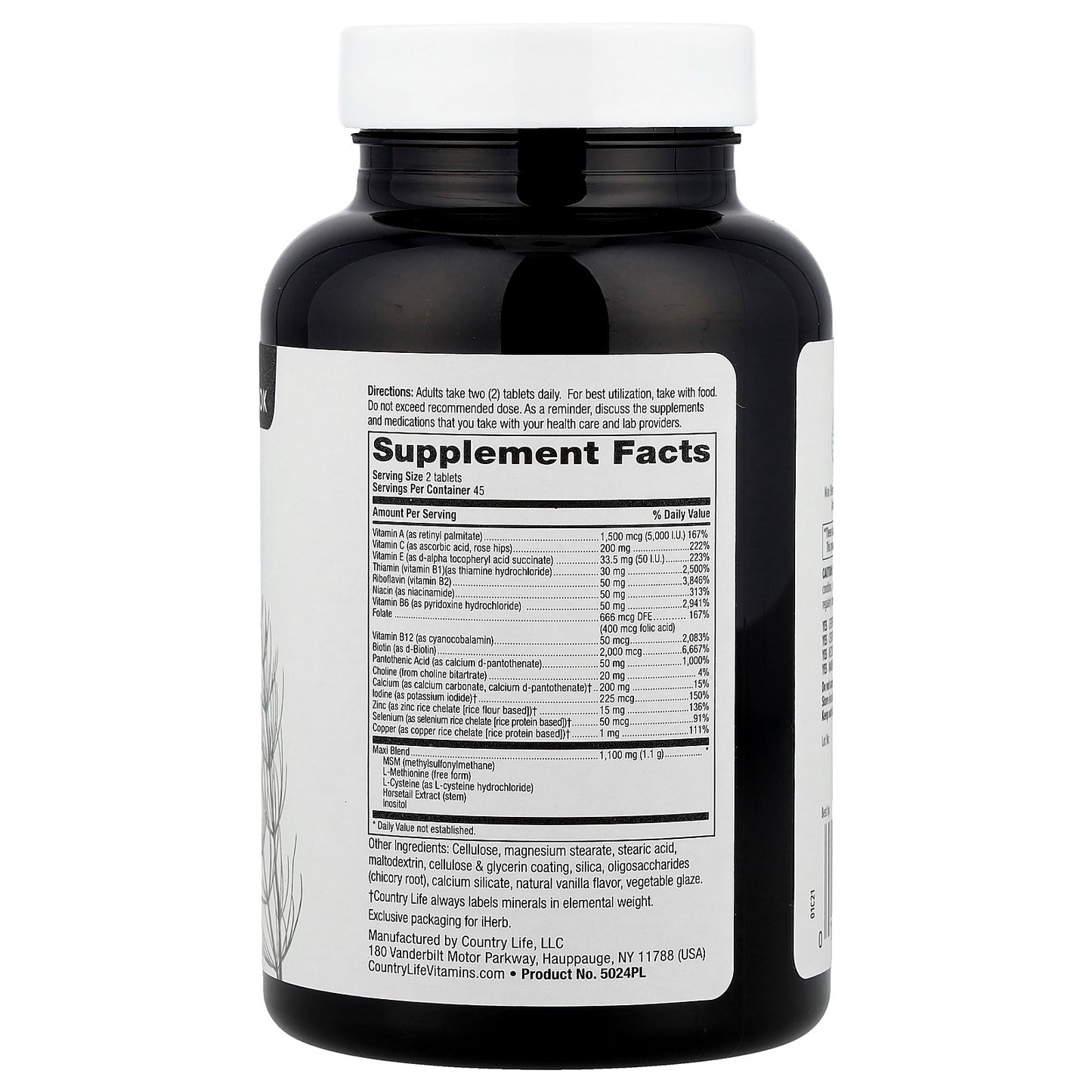 Country Life, Maxi-Hair®, Skin & Nails, PABA Free, 90 Tablets