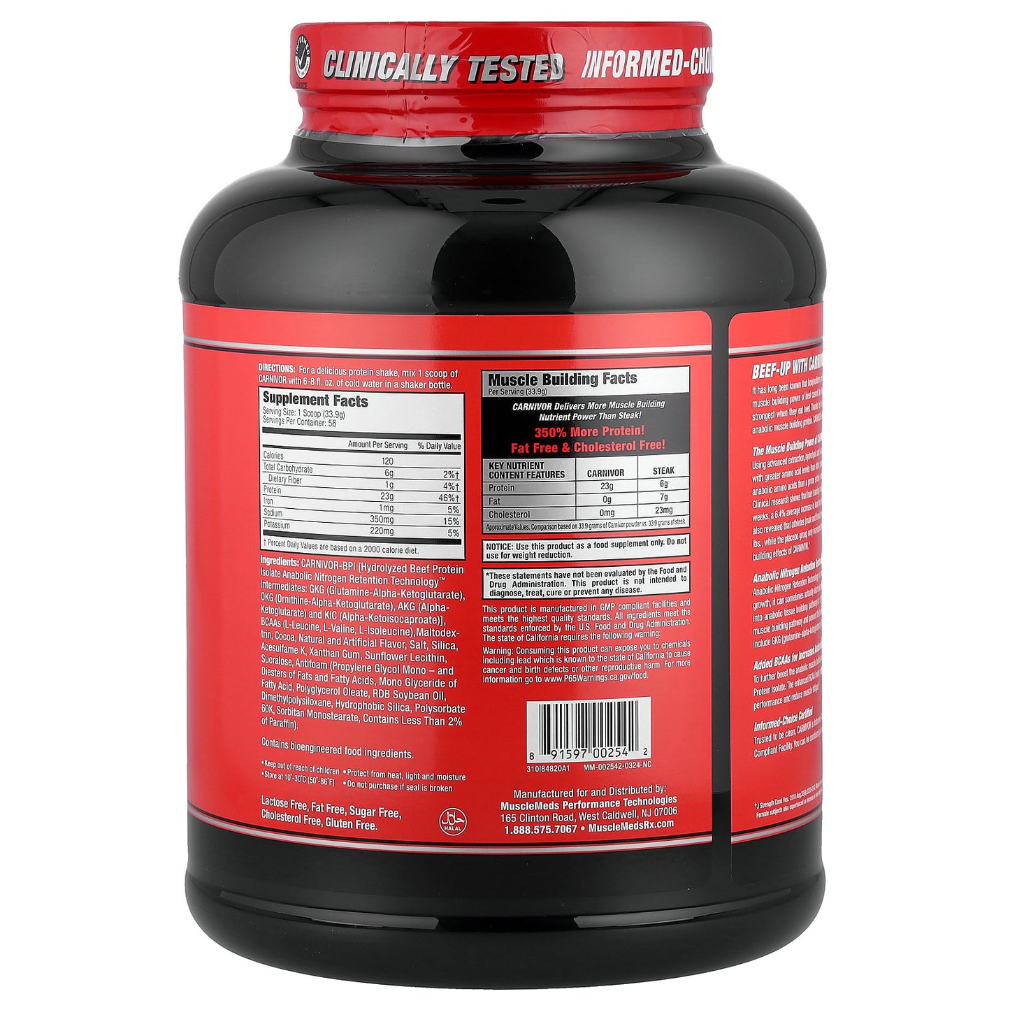 MuscleMeds, Carnivor™, Hydrolyzed Beef Protein Isolate, Chocolate, 4.19 lbs (1898.4 g)