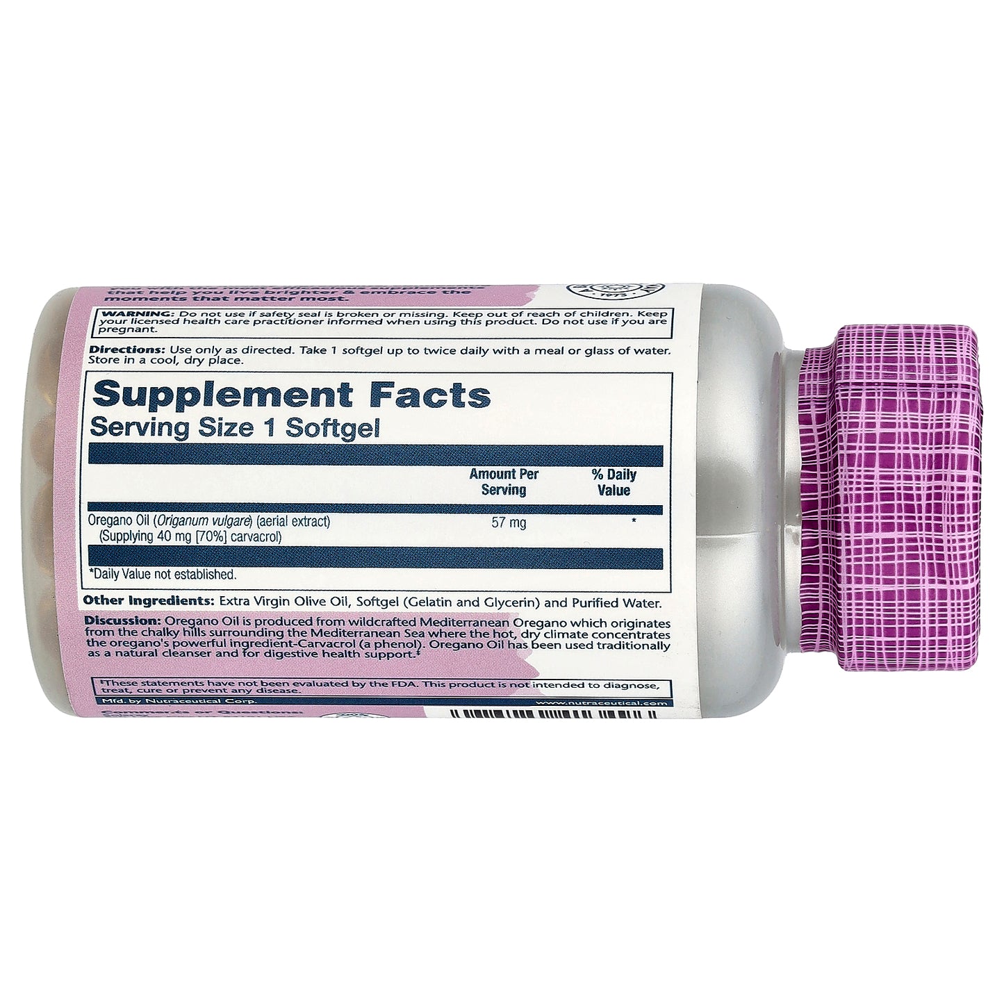 Solaray, Vital Extracts, Oregano Oil, 57 mg, 60 Softgels