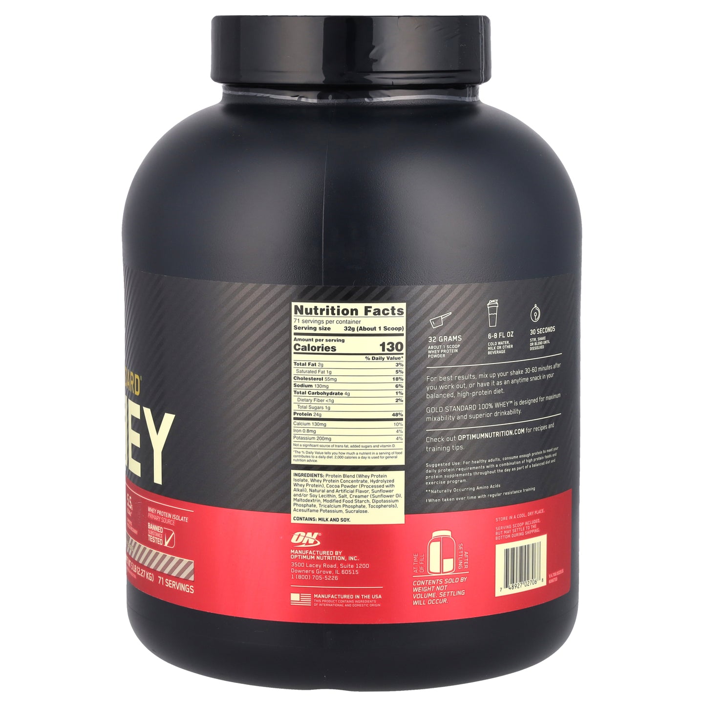 Optimum Nutrition, Gold Standard® 100% Whey, Chocolate Coconut, 5 lb (2.27 kg)