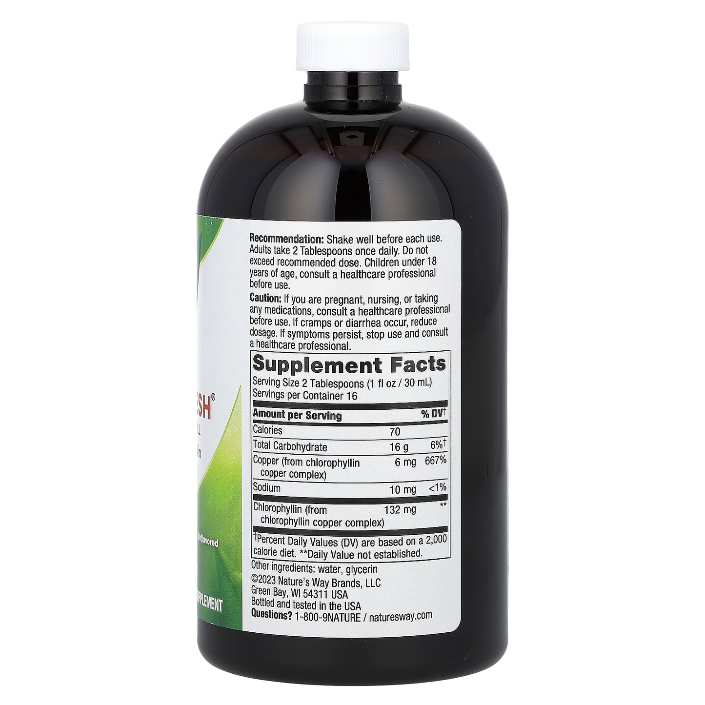 Nature's Way, Chlorofresh, Liquid Chlorophyll, Unflavored, 132 mg, 16 fl oz (480 ml)