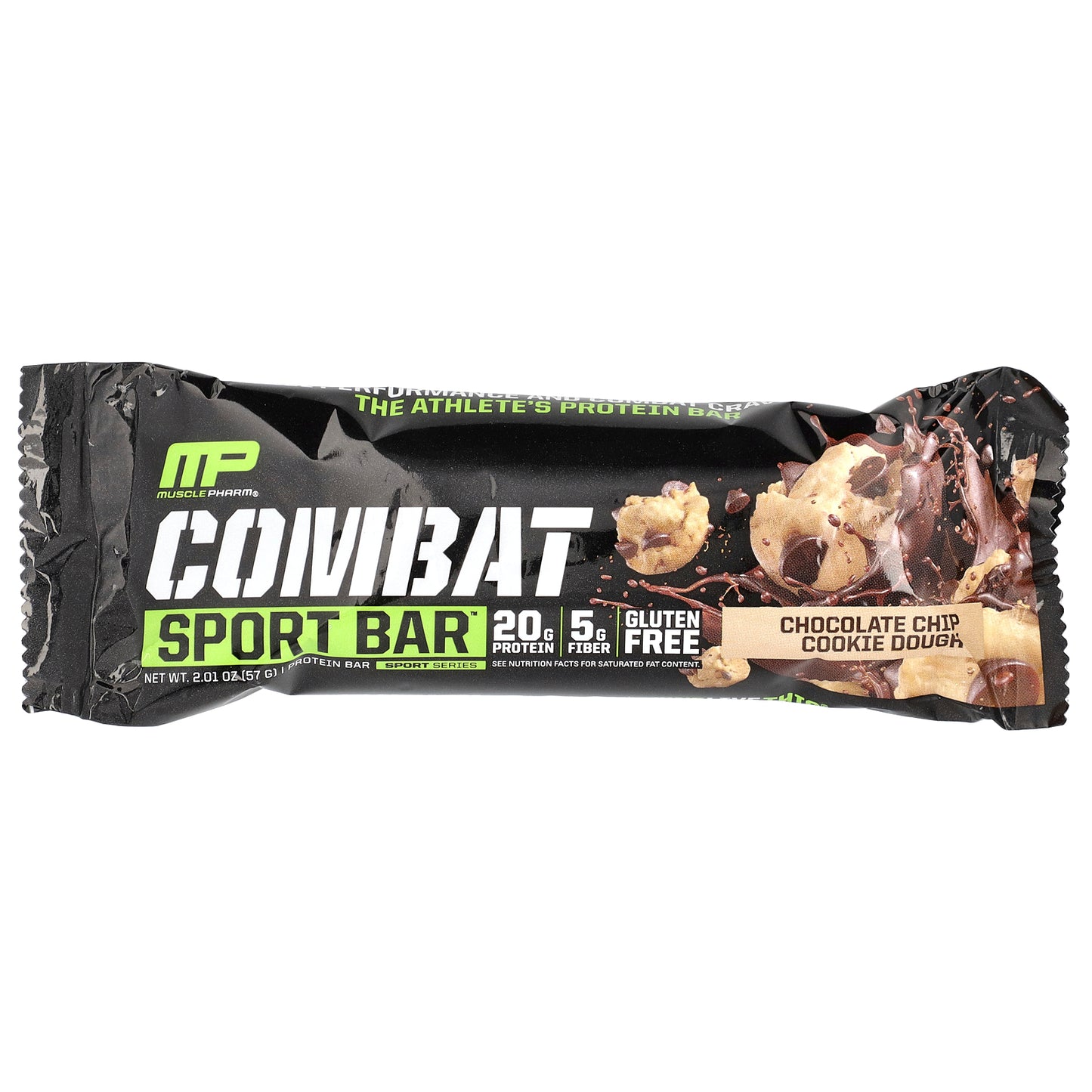 MusclePharm, Combat Sport Bar™, Chocolate Chip Cookie Dough, 12 Bars, 2.01 oz (57 g) Each