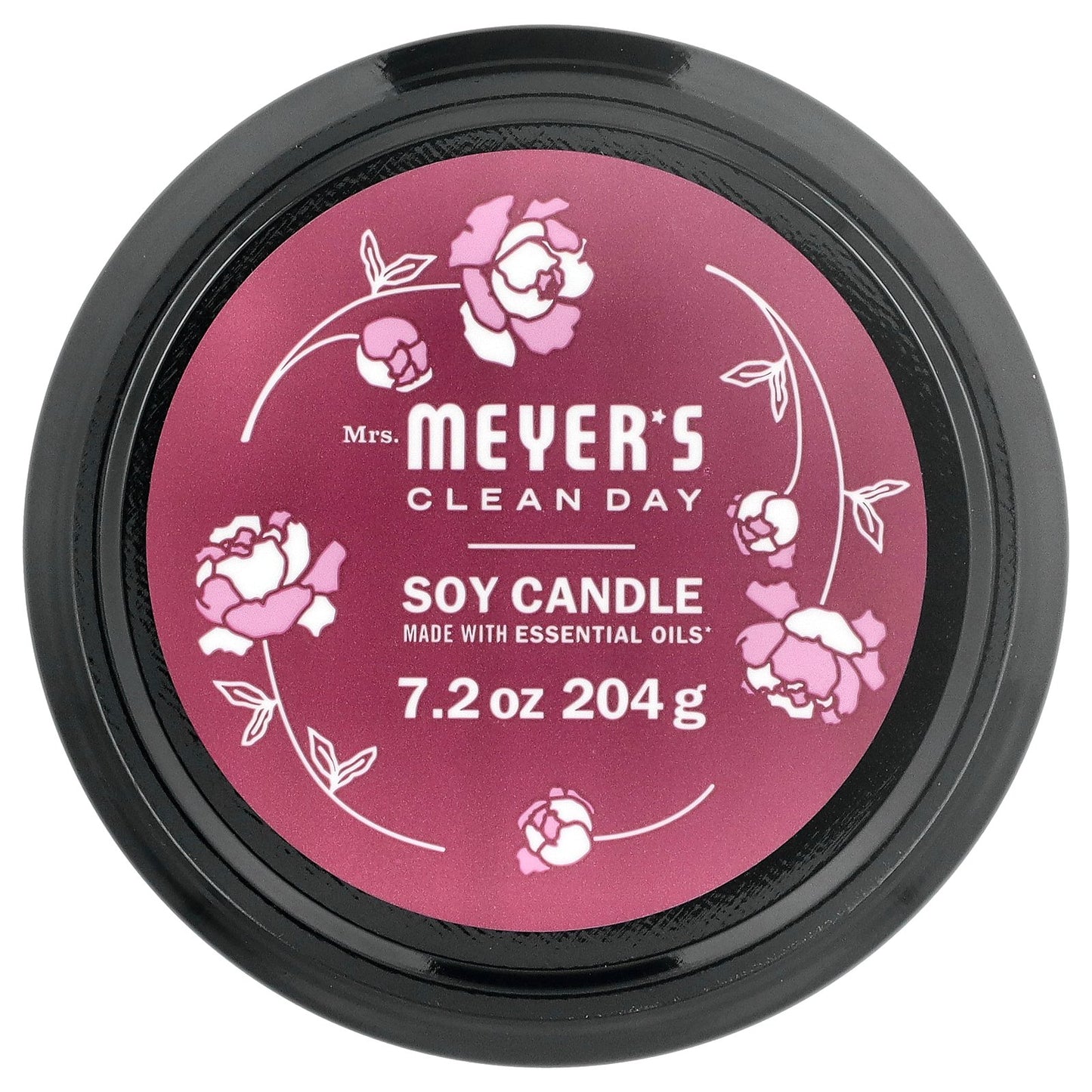 Mrs. Meyers Clean Day, Scented Soy Candle, Peony, 7.2 oz (204 g)